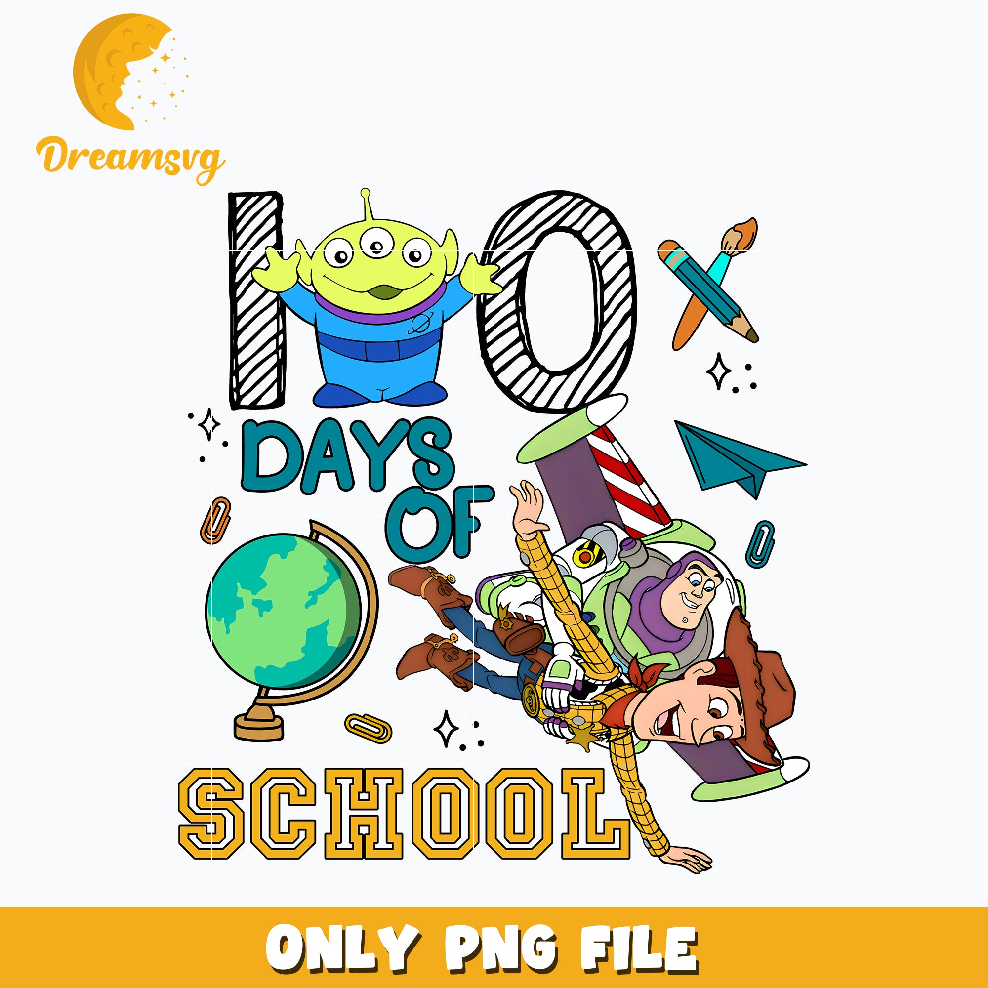 100 days of school Png, Toy Story Png, school Png DreamSVG Store