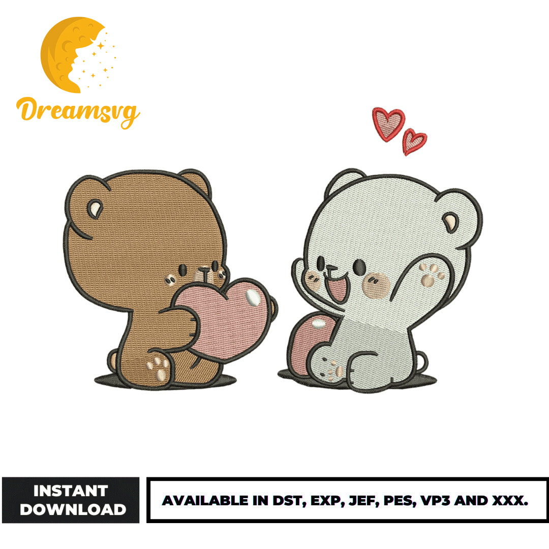 Milk Mocha Bear Couple embroidery design – DreamSVG Store