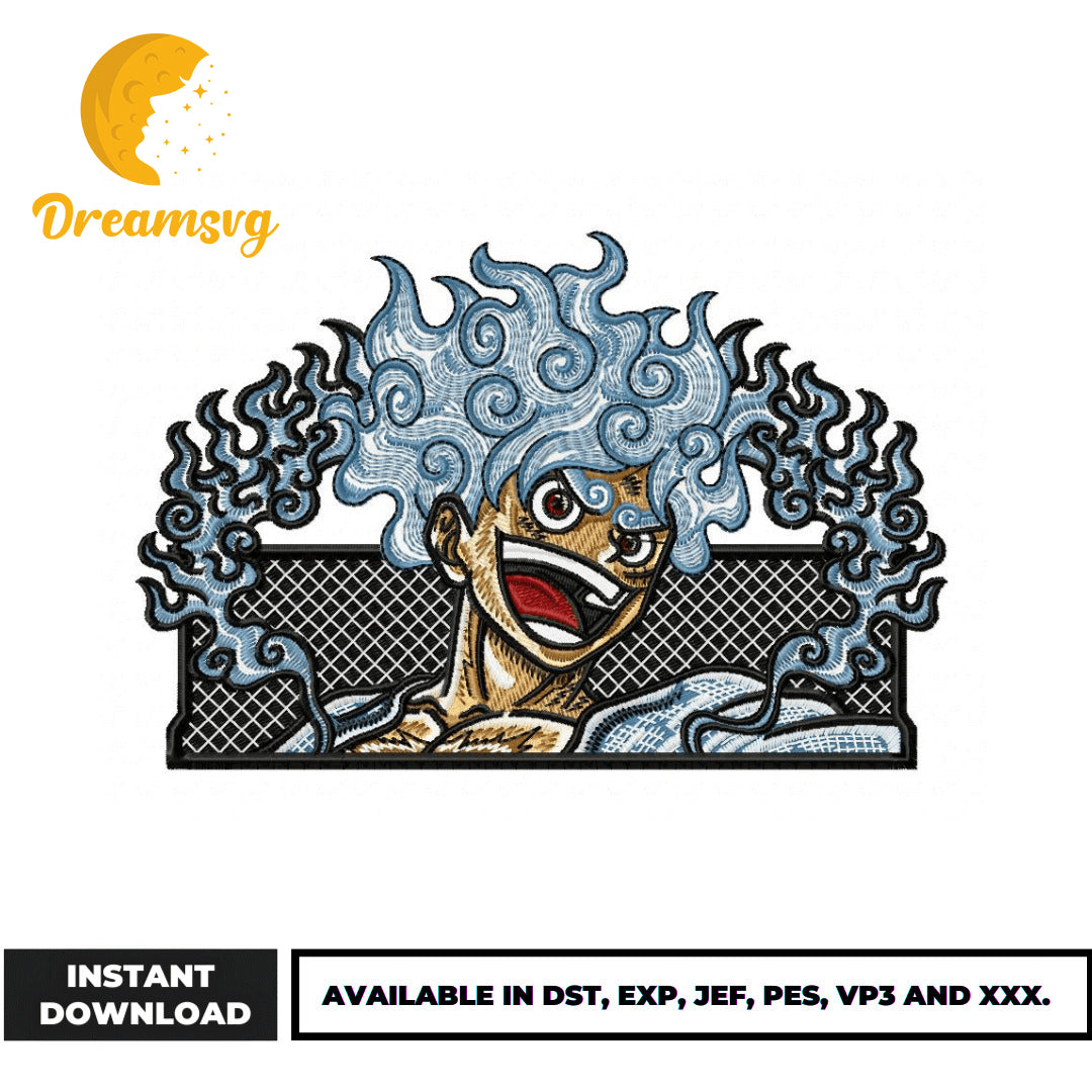 luffy gear 5 vector Luffy gear 5 face embroidery design – DreamSVG Store
