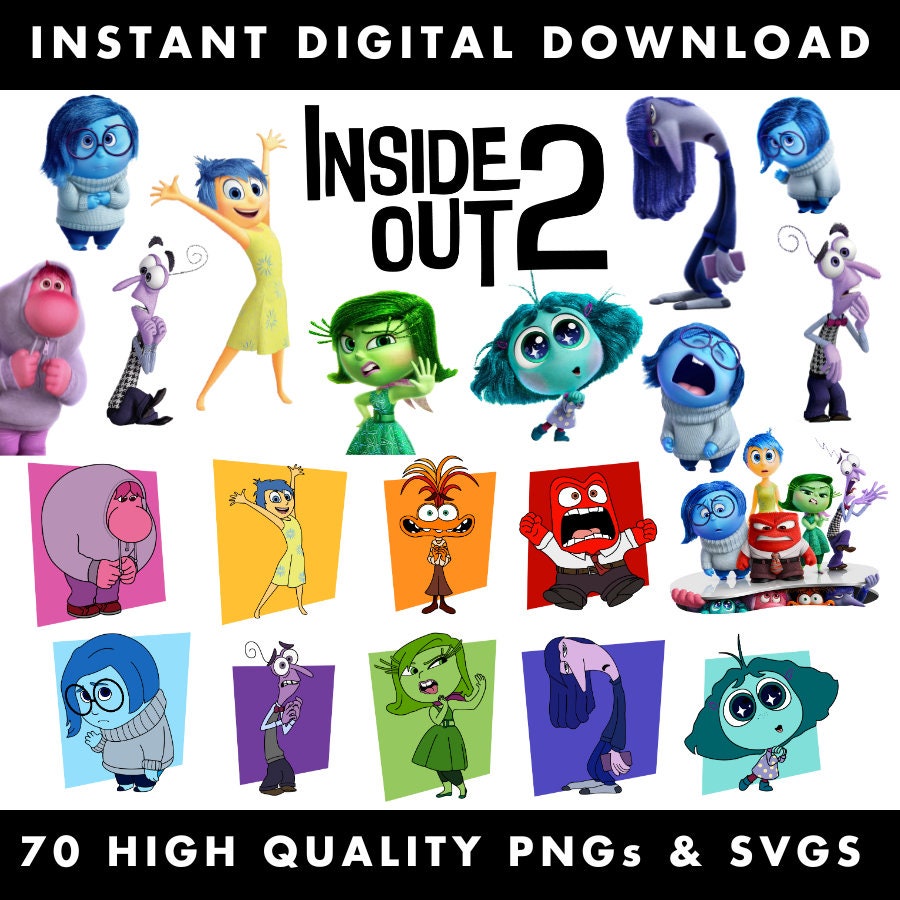characters inside out 2 png bundle, instant download – dreamsvg store