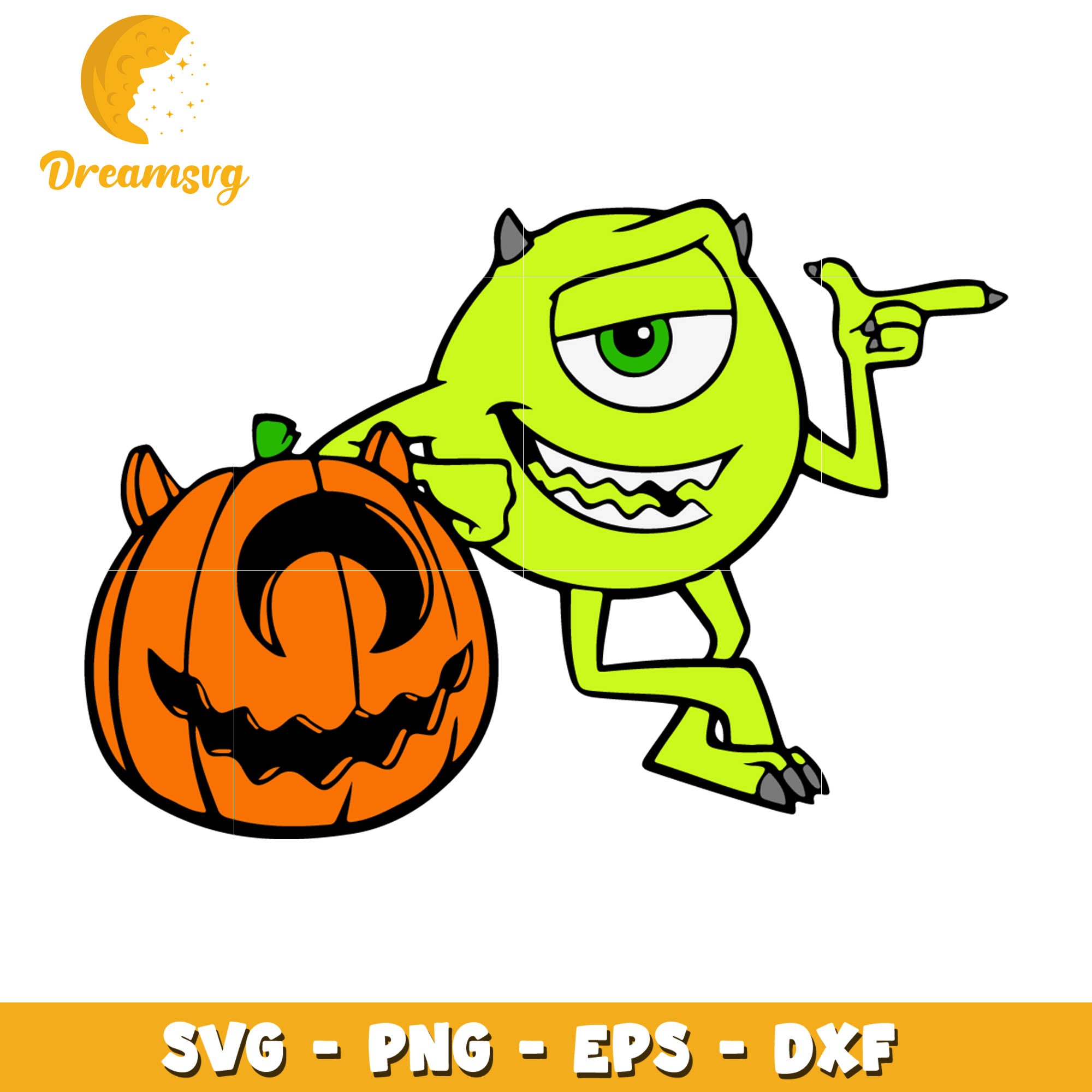 mike from monsters inc pumpkin Mike Wazowski pumpkin svg, halloween svg – DreamSVG Store
