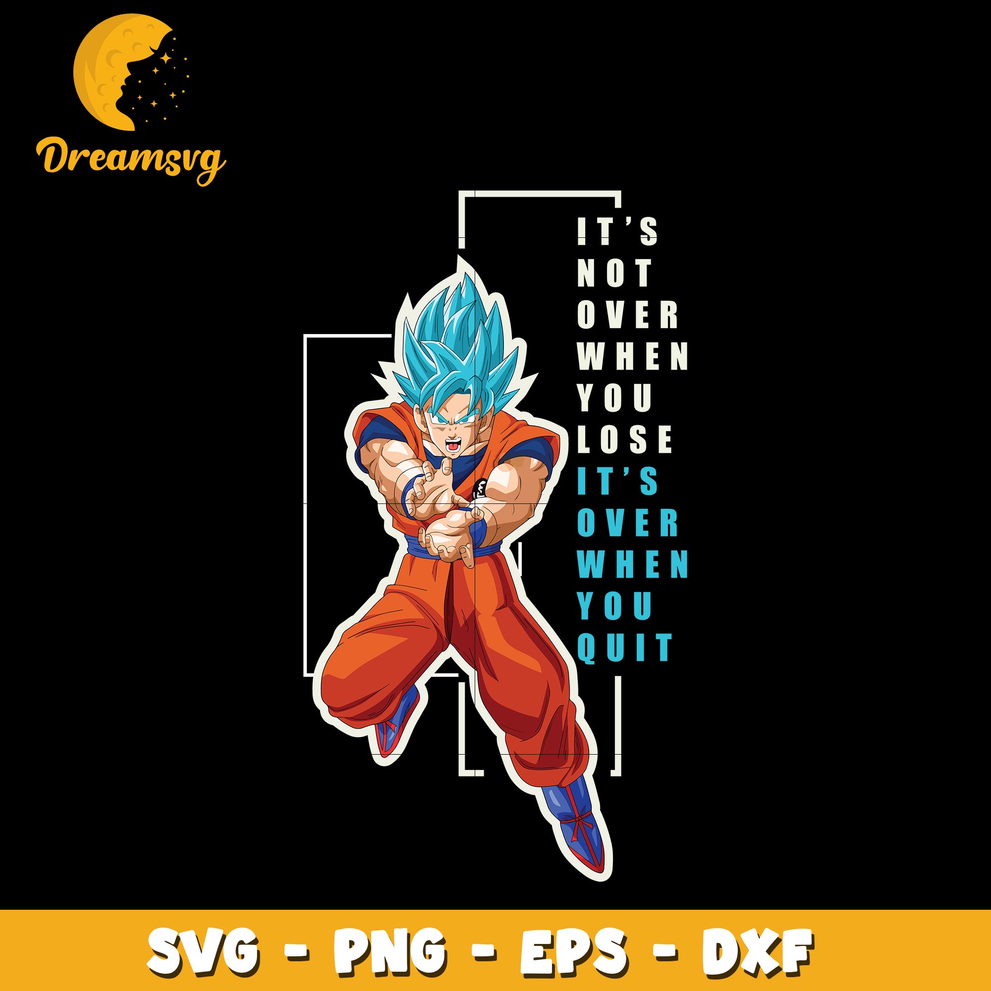 Goku quotes Super Saiyan Blue Svg, Anime Svg, Dragon Ball Svg – DreamSVG  Store