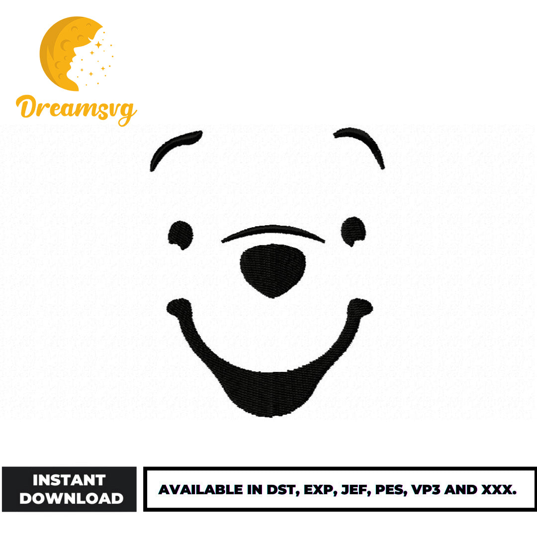 Winnie the Pooh Face embroidery design – DreamSVG Store