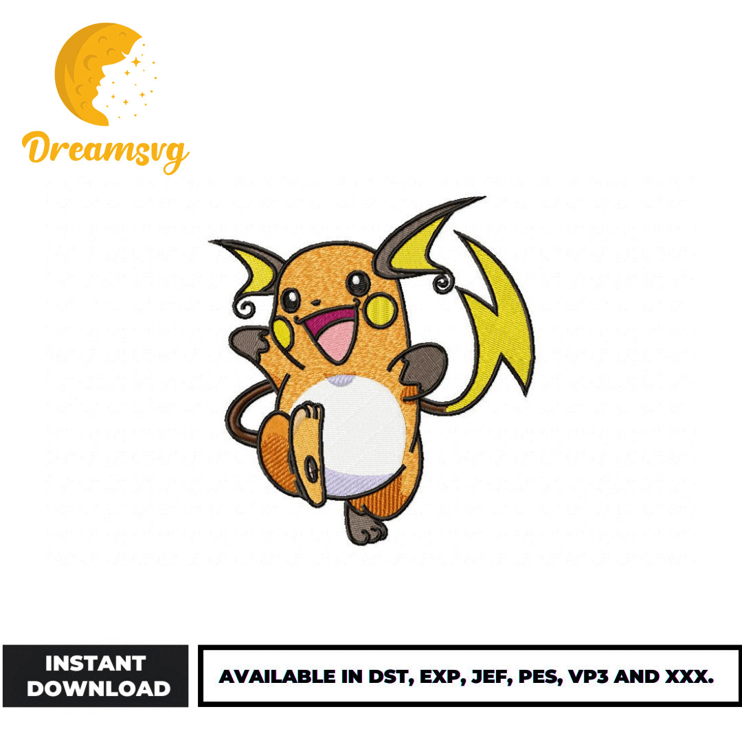 Raichu embroidery design, Pokemon embroidery – DreamSVG Store