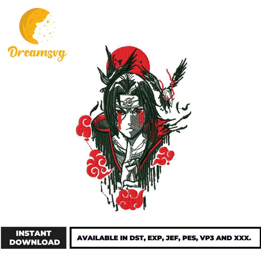 Itachi eagle embroidery design, Naruto embroidery – DreamSVG Store