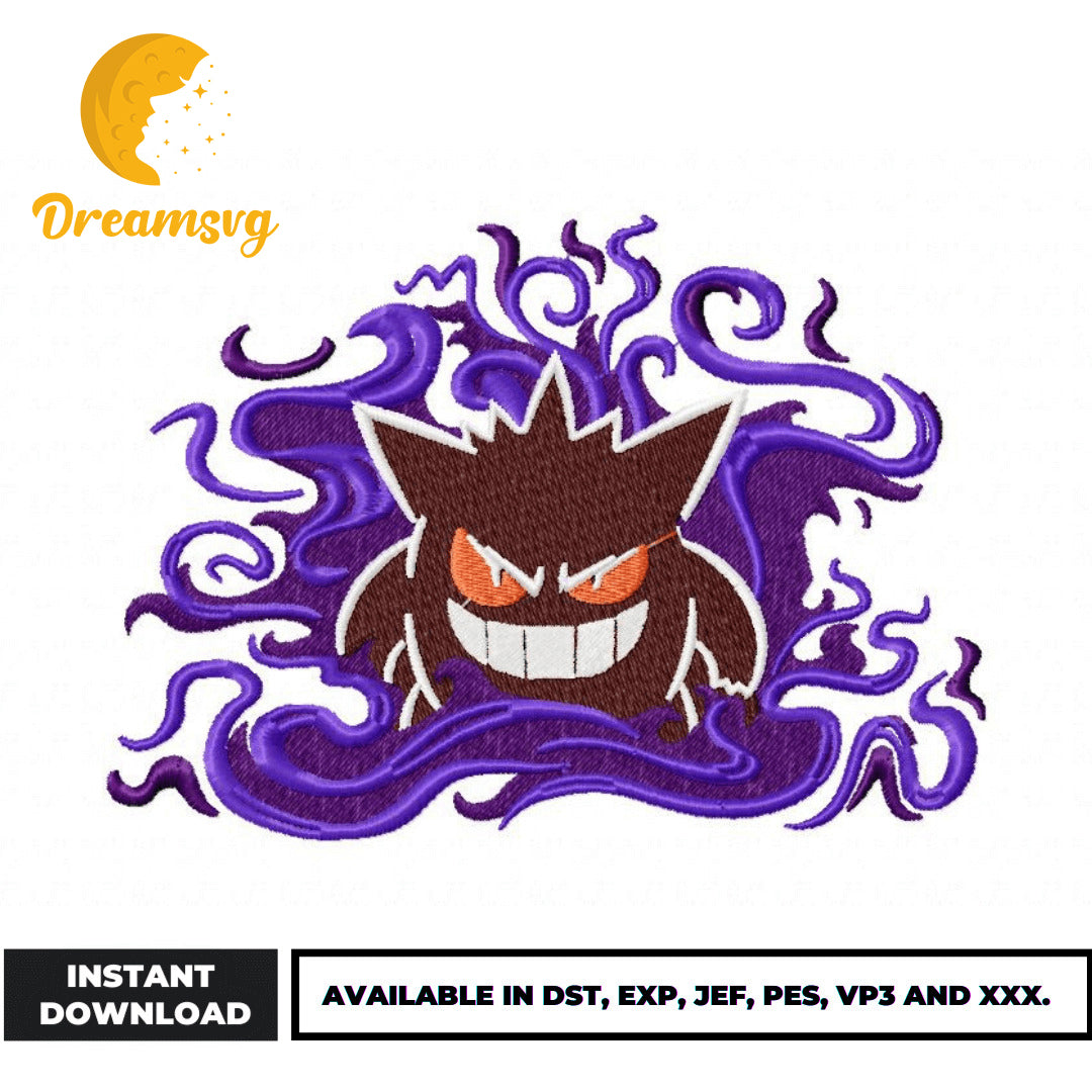 Gengar Embroidery Design, Pokemon Embroidery – Dreamsvg Store