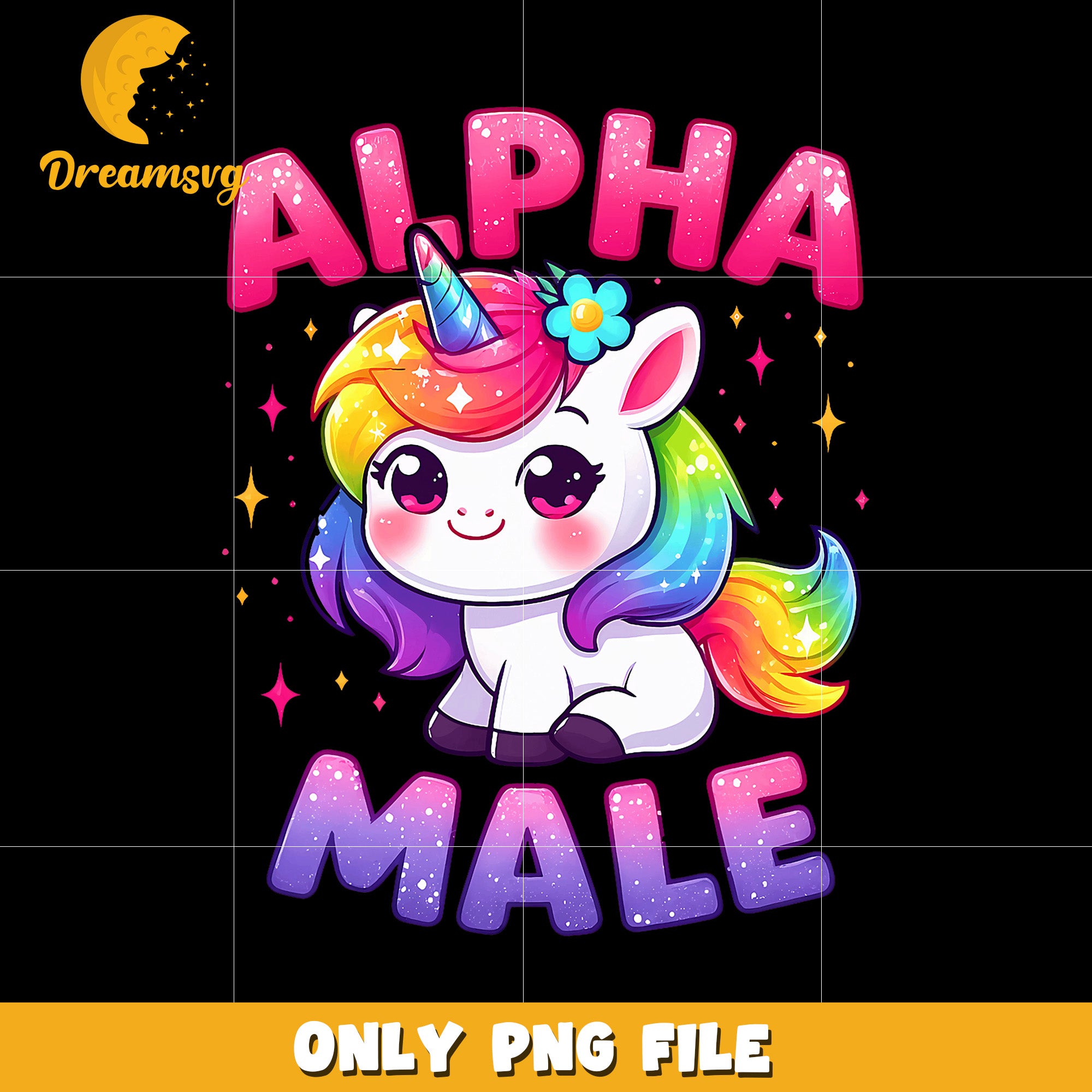 Alpha male cute unicorn png, masculine png, strong man png