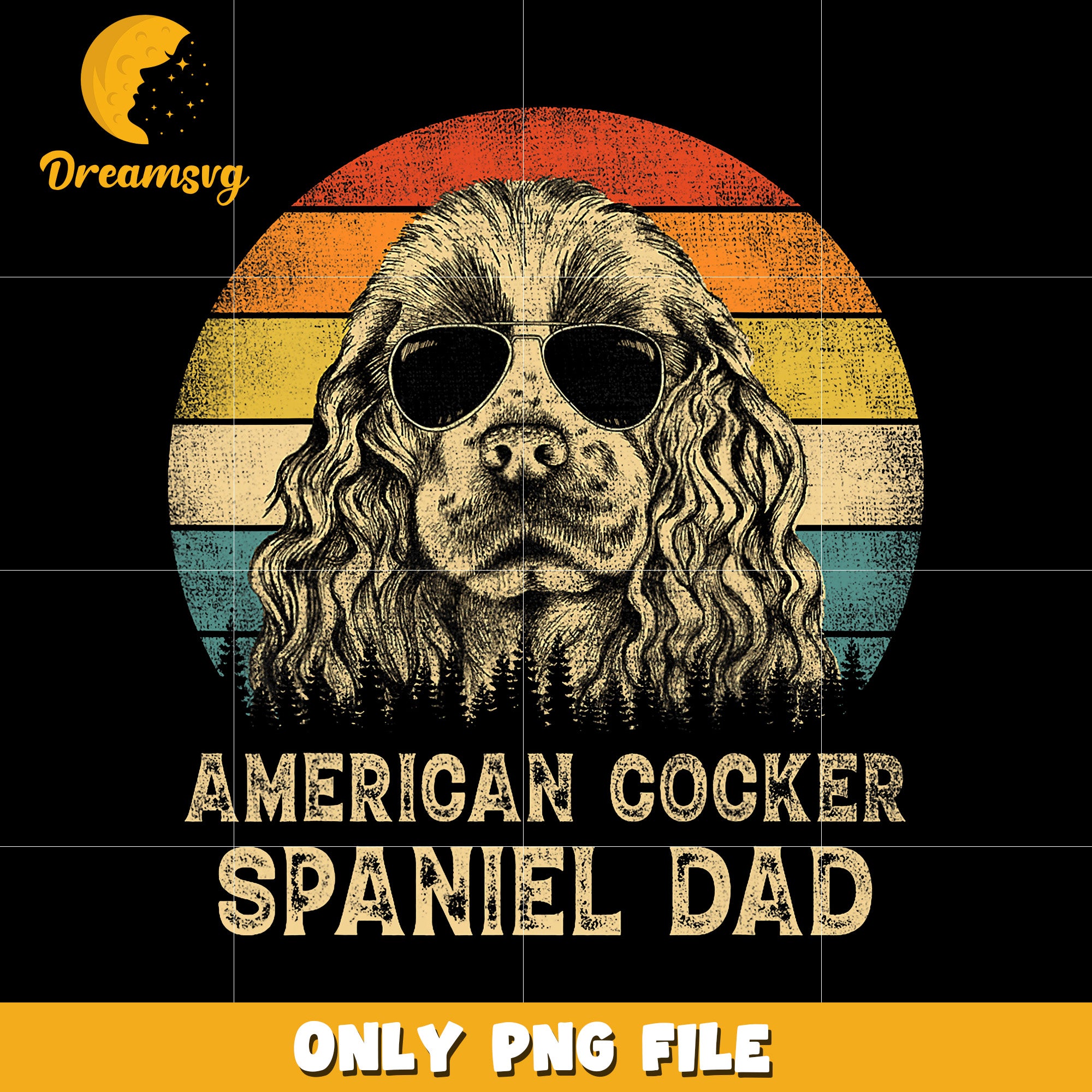 American cocker spaniel dad png, dog dad png, dog lover png