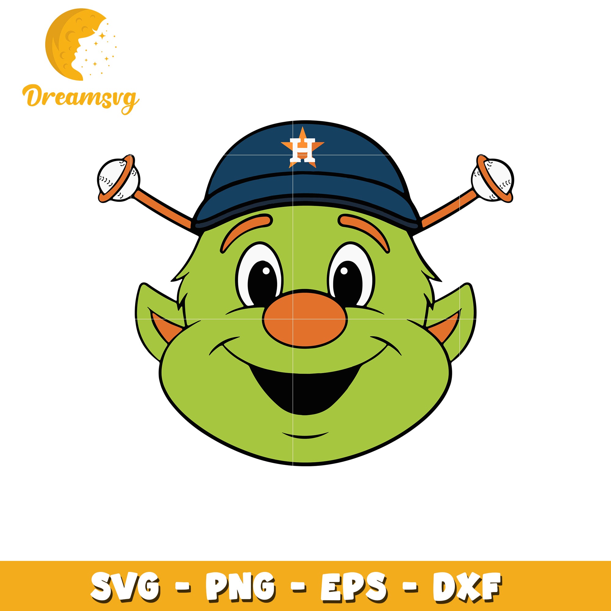 Astros alien mascot svg, astro bot alien svg, funny cartoons svg