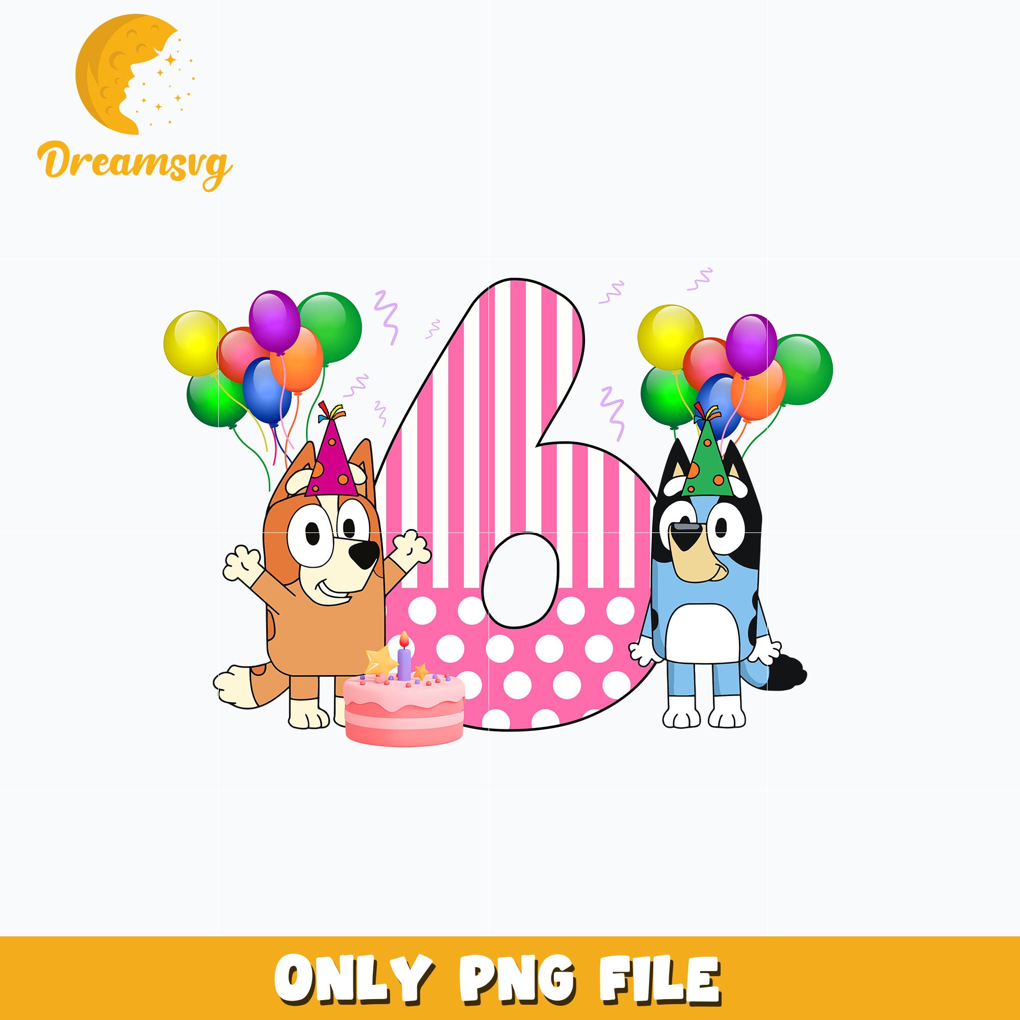 Bluey Bingo Birthday 6 Png Dreamsvg Store 6549