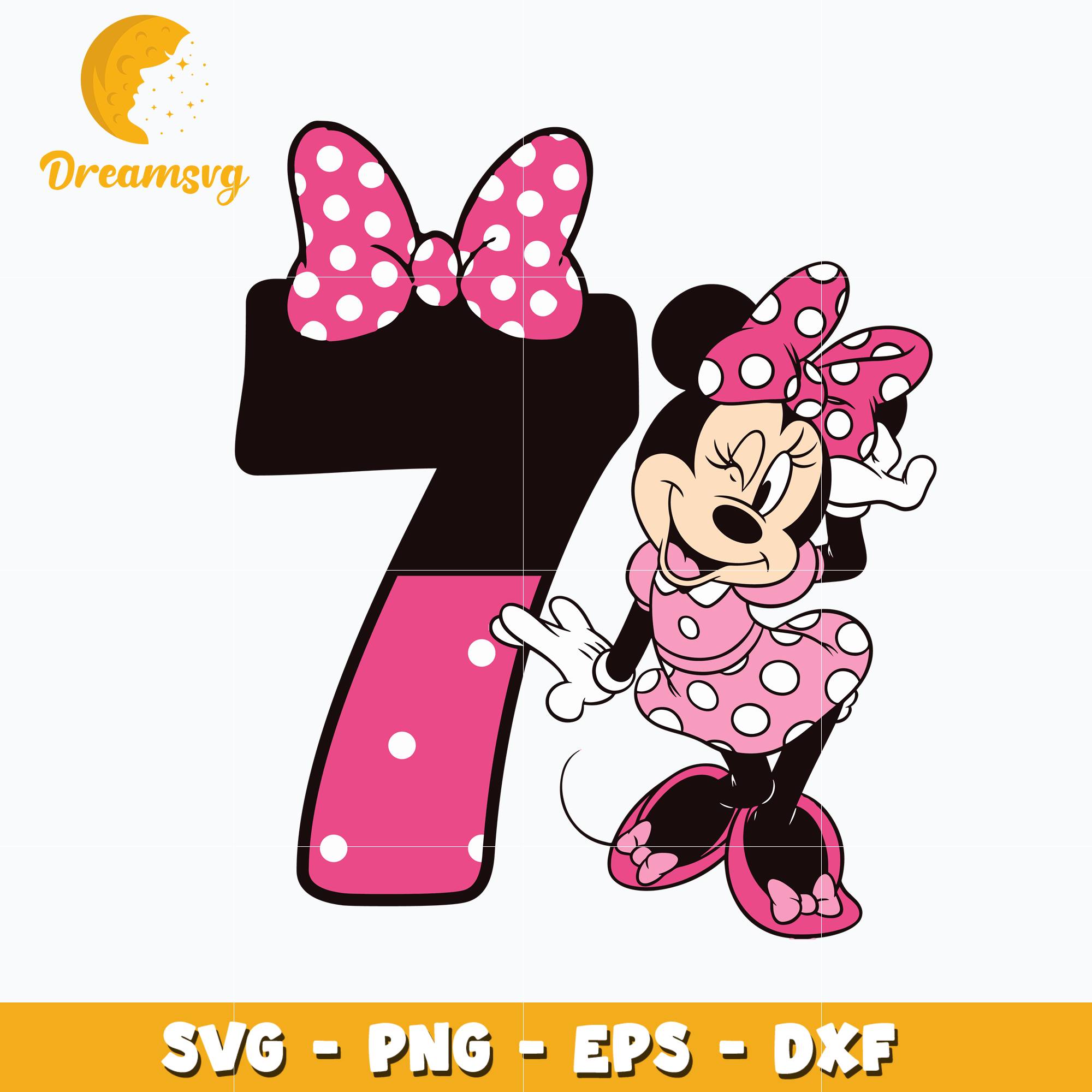 Minnie mouse disney birthday 7th svg – DreamSVG Store