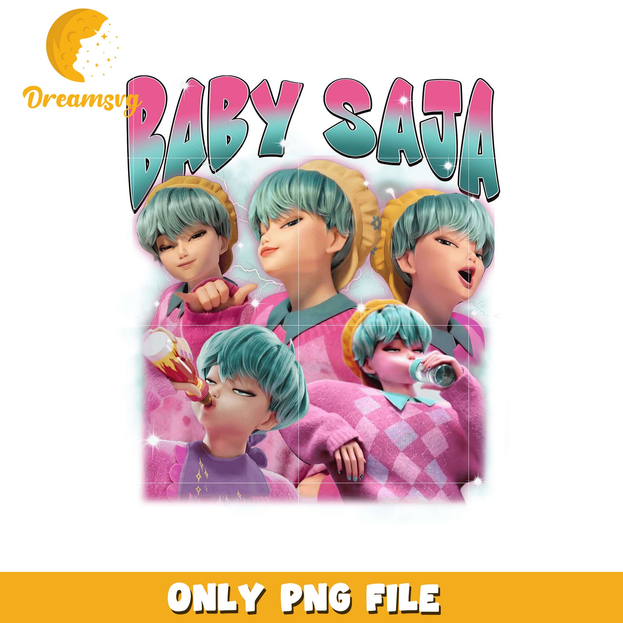 Baby saja design png, kpop bands png, cyberpunk boys png