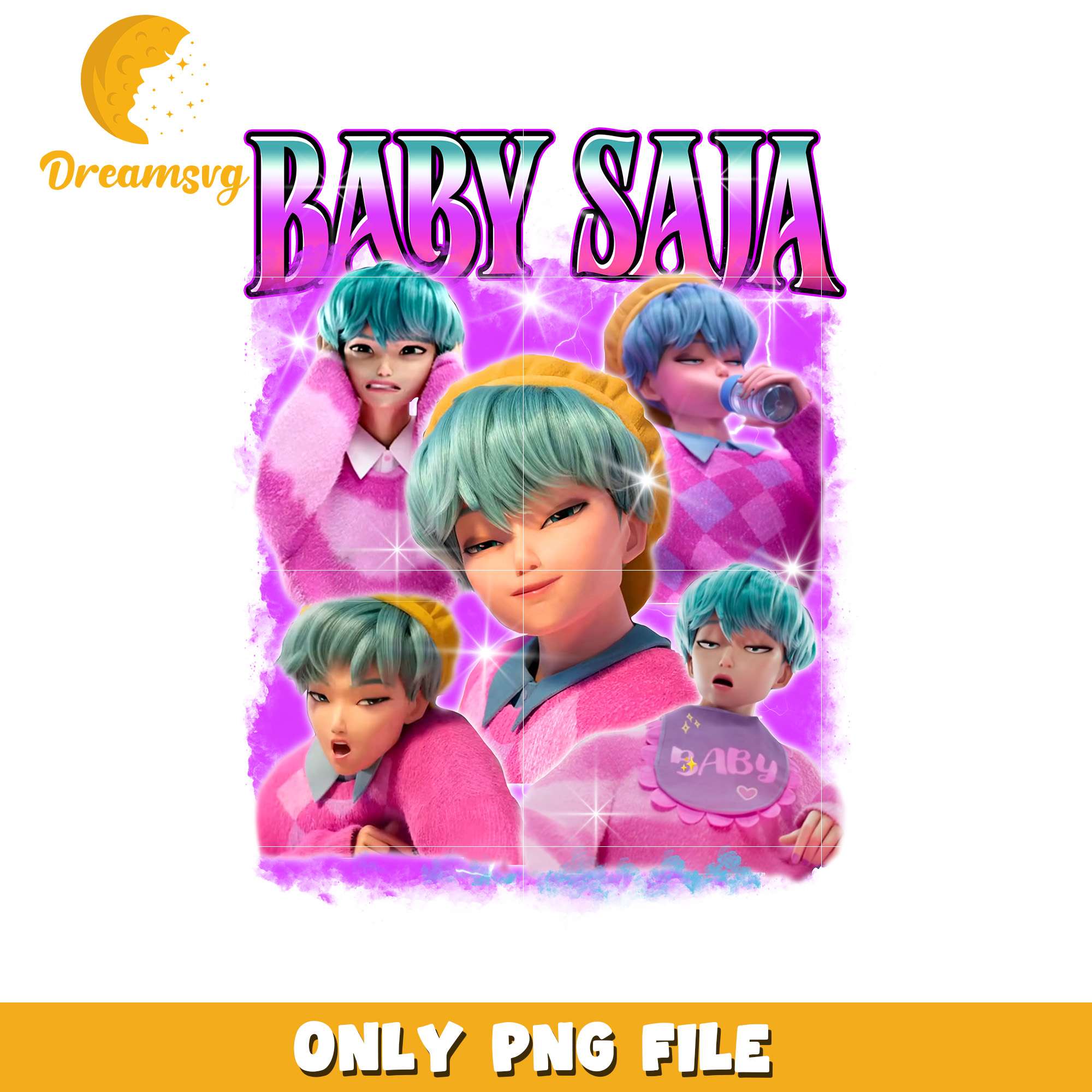 Baby saja png, cartoon fighter png, kpop hero team png