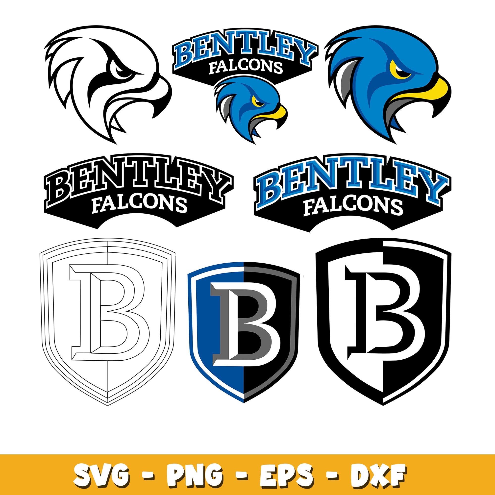 Bundle Logo Bentley Falcons svg, Bentley Falcons logo svg, ncaa svg
