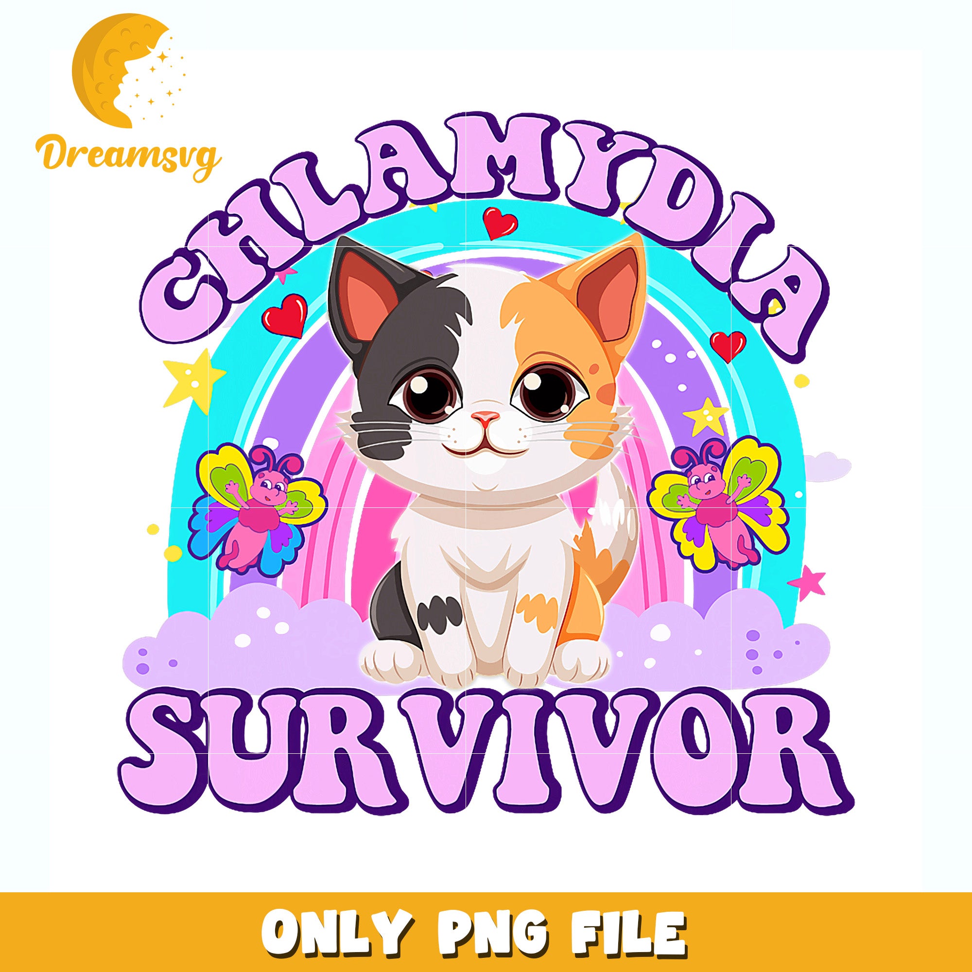 Chlamydia survivor png, funny quotes png, cute cat png