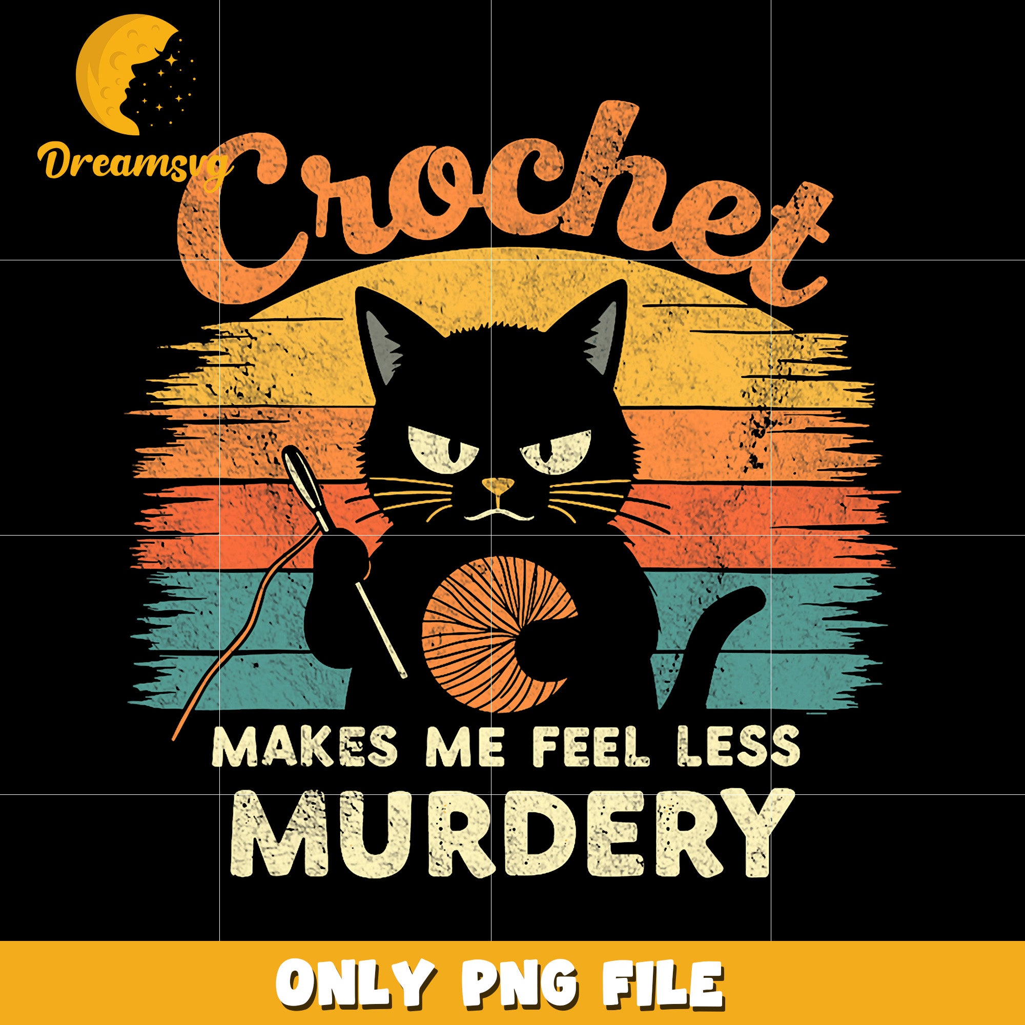 Crochet makes me feel less murdery png, funny quote png, crochet png