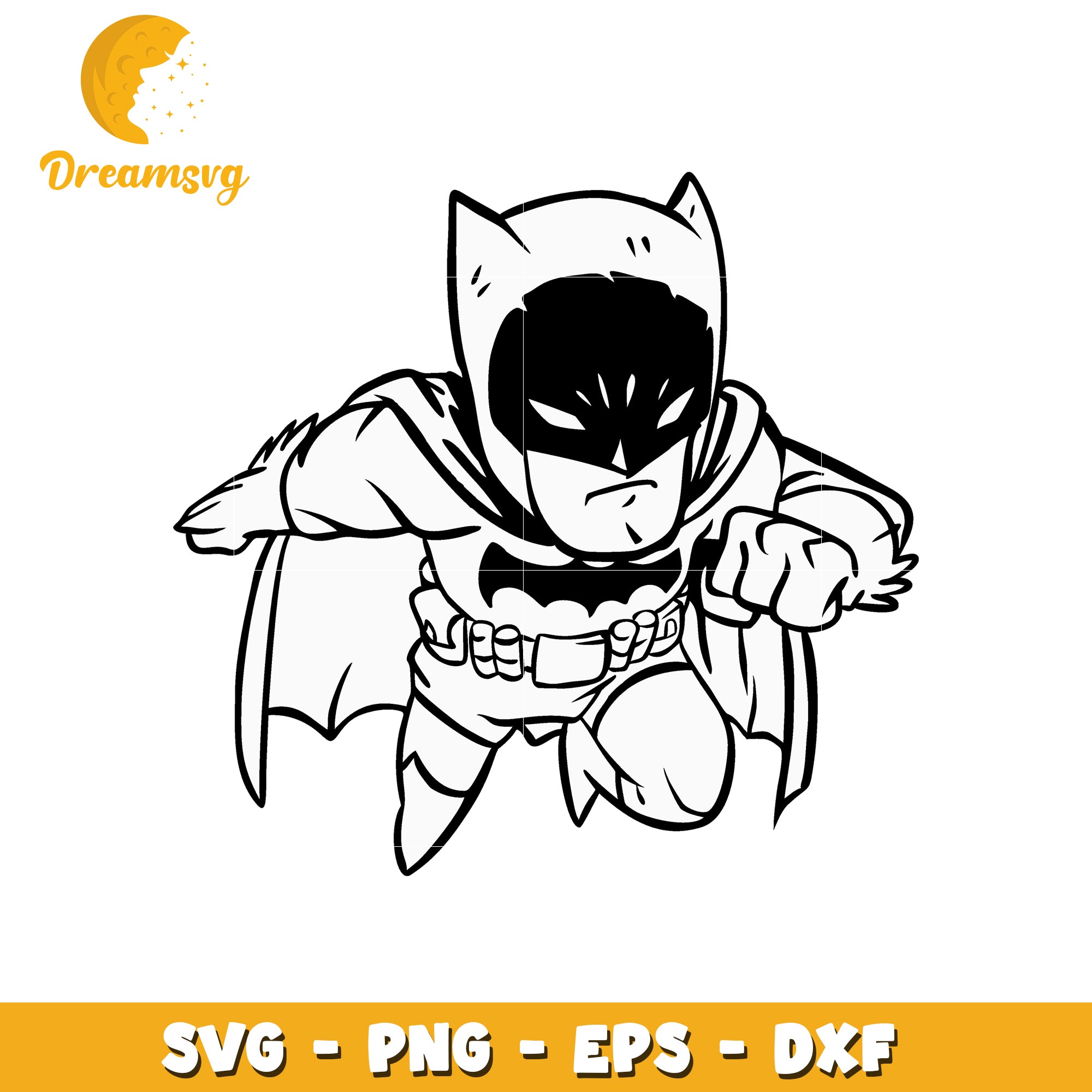 Cute Batman SVG PNG EPS DXF – DreamSVG Store, image size:2000x2000