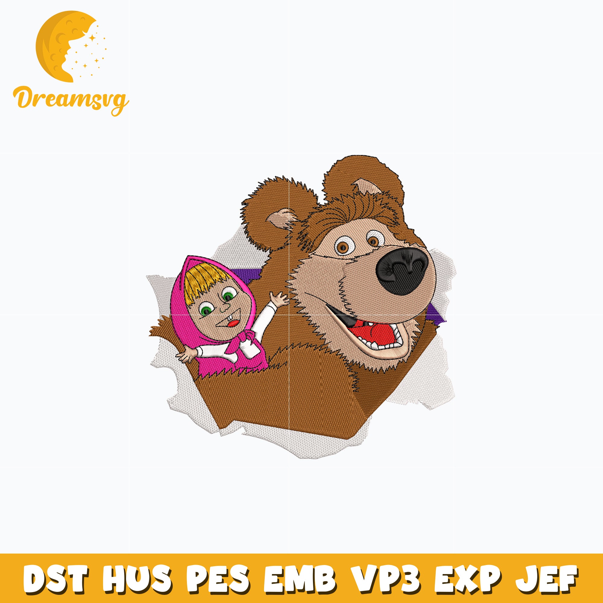Masha and the Bear embroidery design – DreamSVG Store