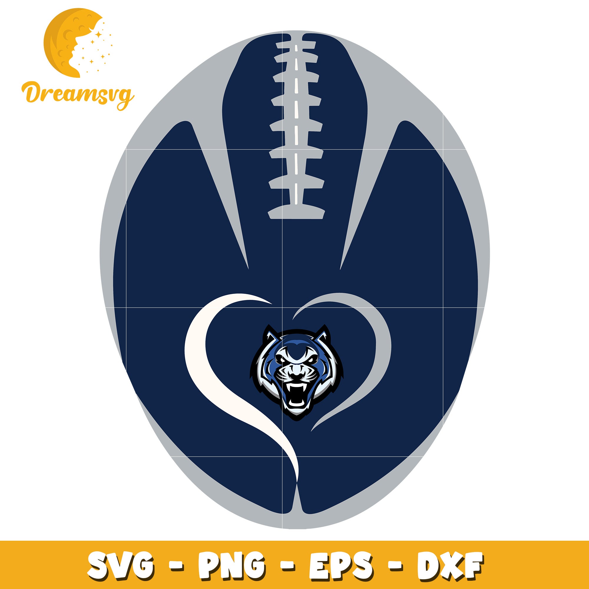 Football Tiger Heart SVG PNG EPS DXF – DreamSVG Store