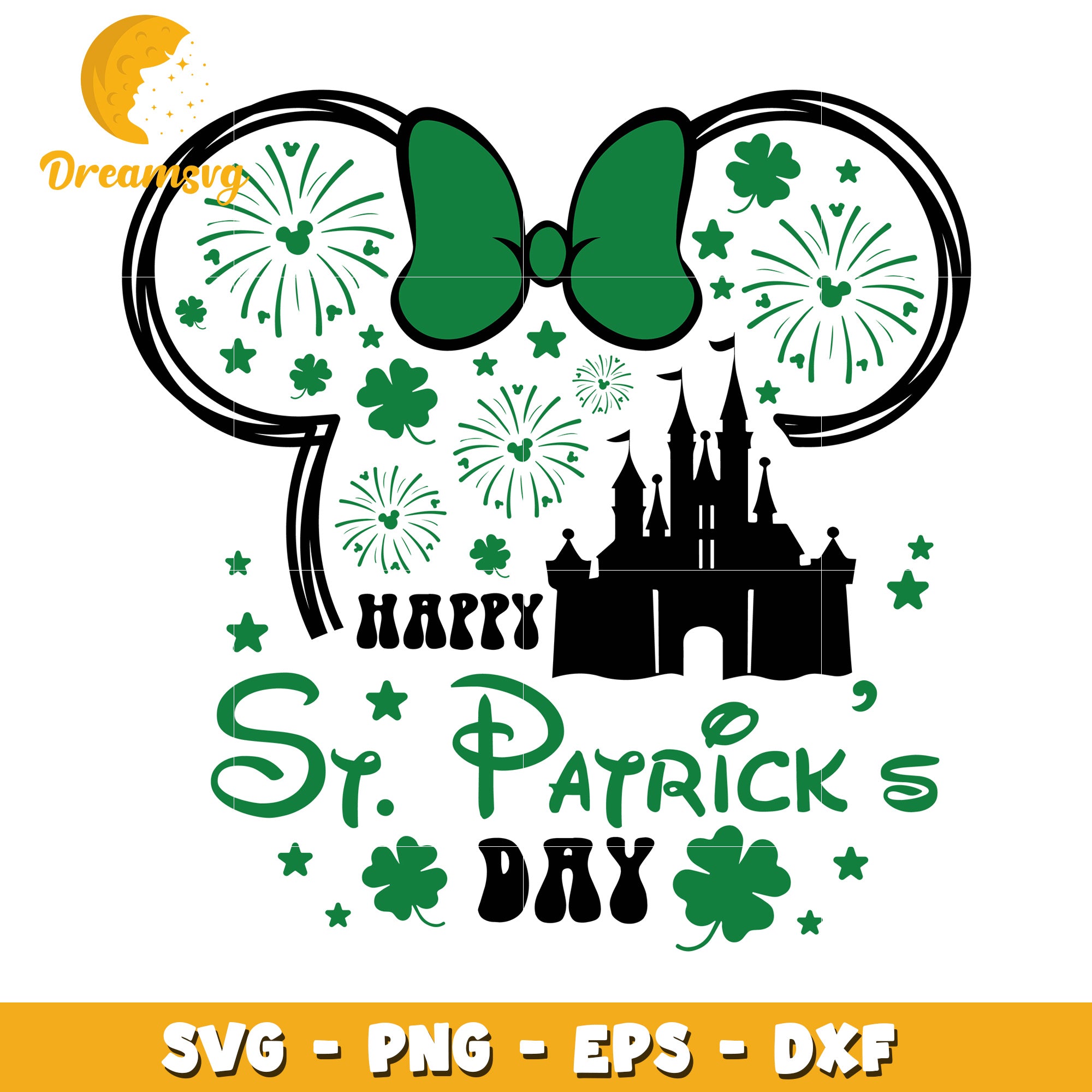 Happy St Patricks Day SVG with Castle and Celebratory Elements