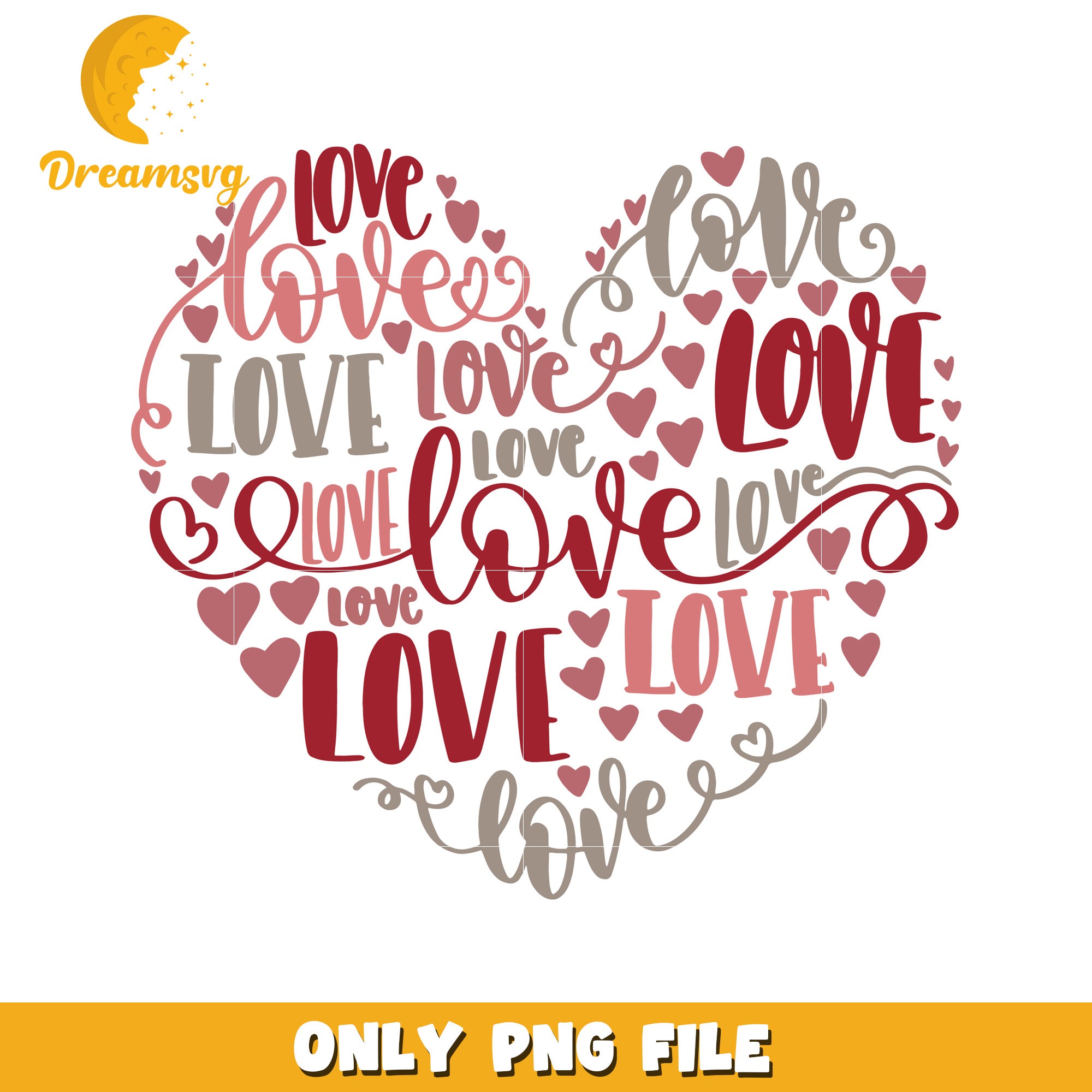 Heart Love PNG Valentines Day Design – DreamSVG Store