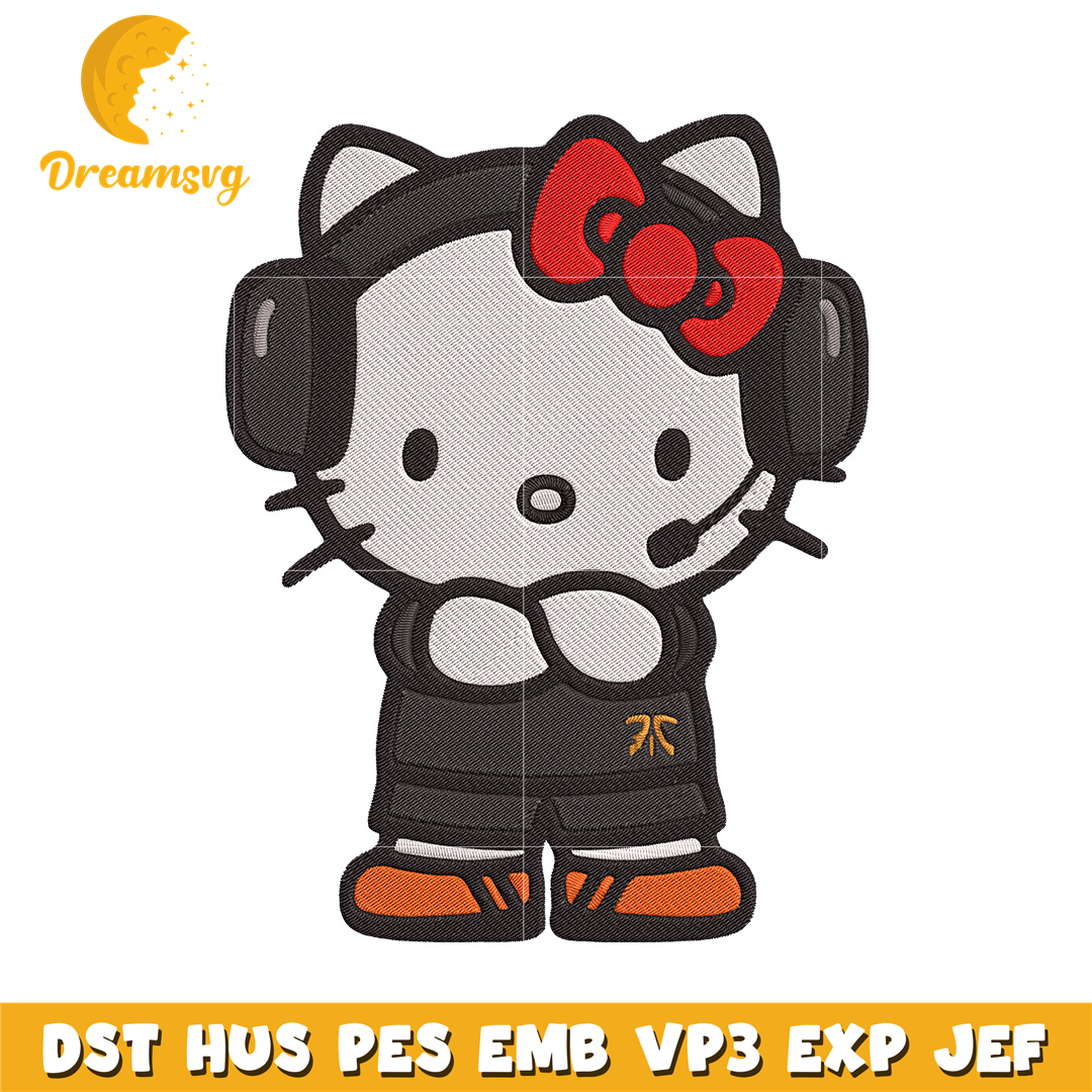 Hello kitty with headphones Embroidery Design – DreamSVG Store