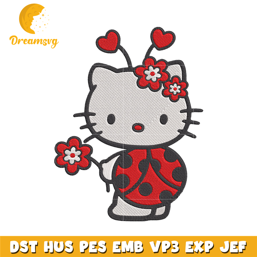 Hello kitty ladybug Embroidery Design – DreamSVG Store