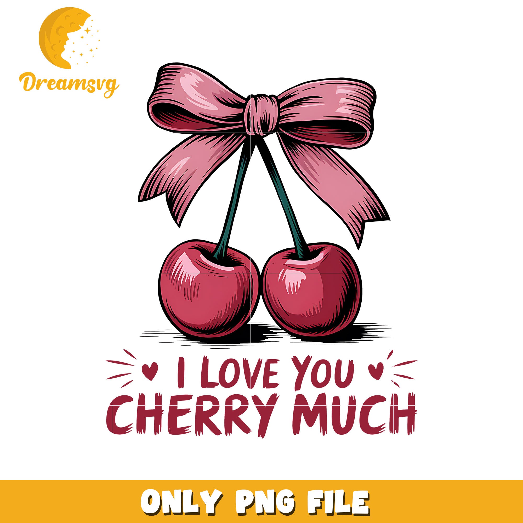 I love you cherry much png, I love you png, valentine png – DreamSVG Store