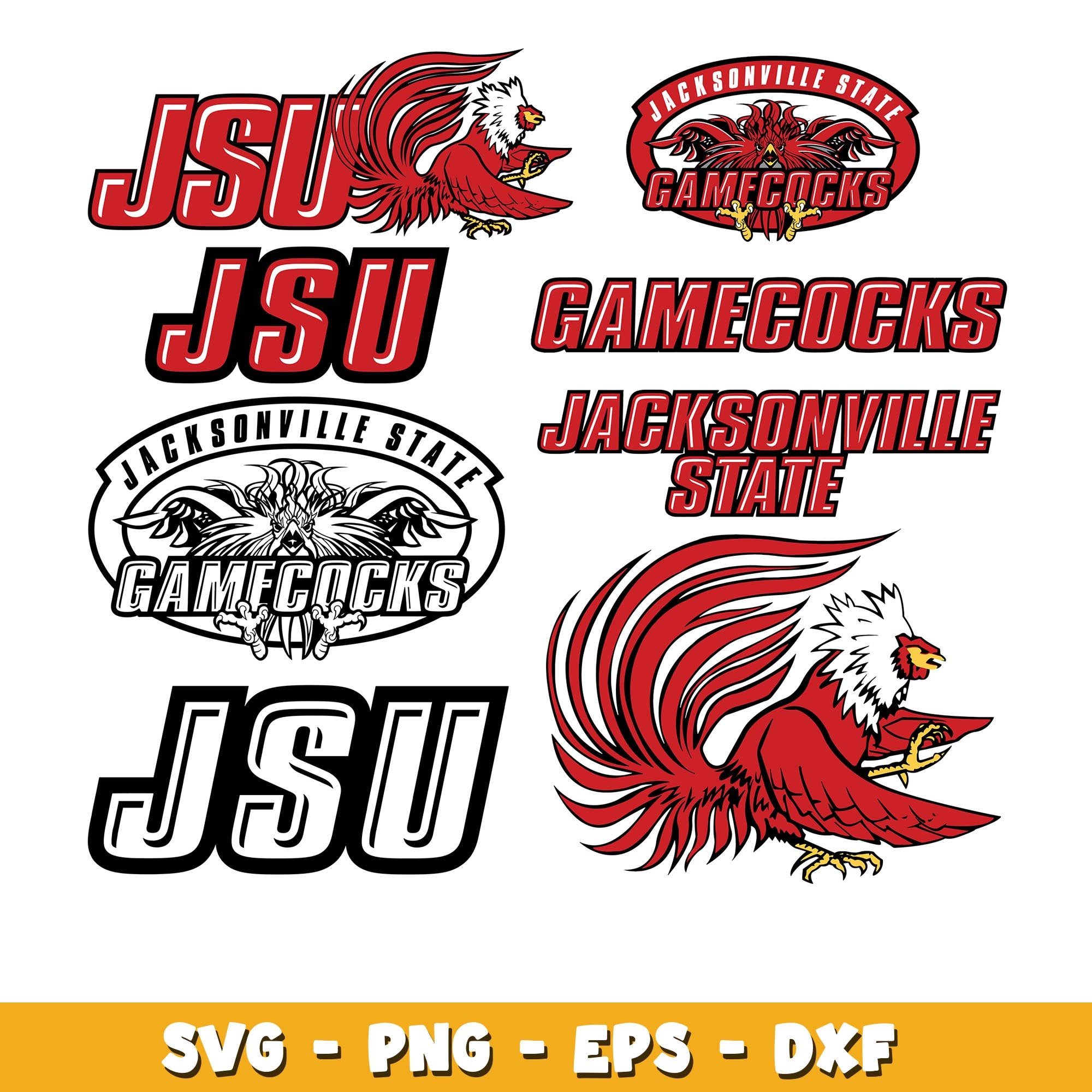 Jacksonville State Gamecocks Bundle svg, Jacksonville State Gamecocks