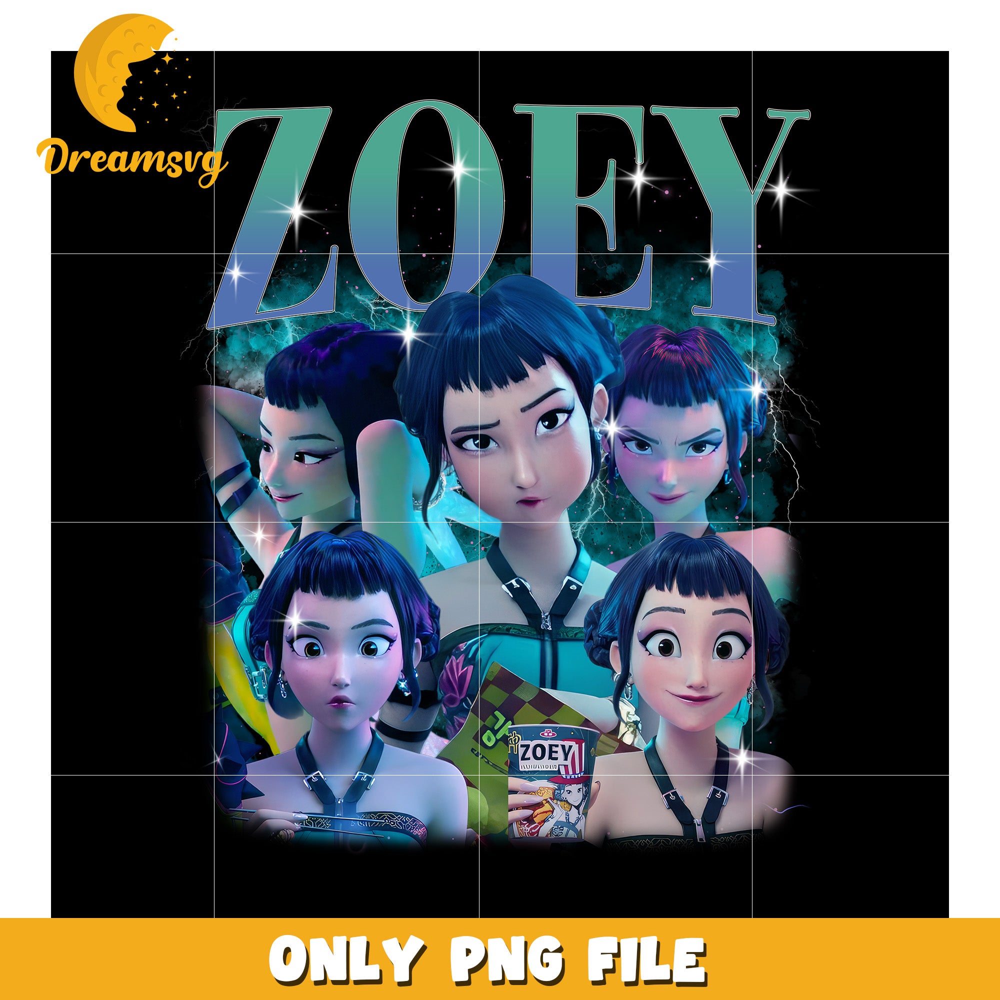 Kpop huntrix zoey png, demon hunters png, huntrix and saja png