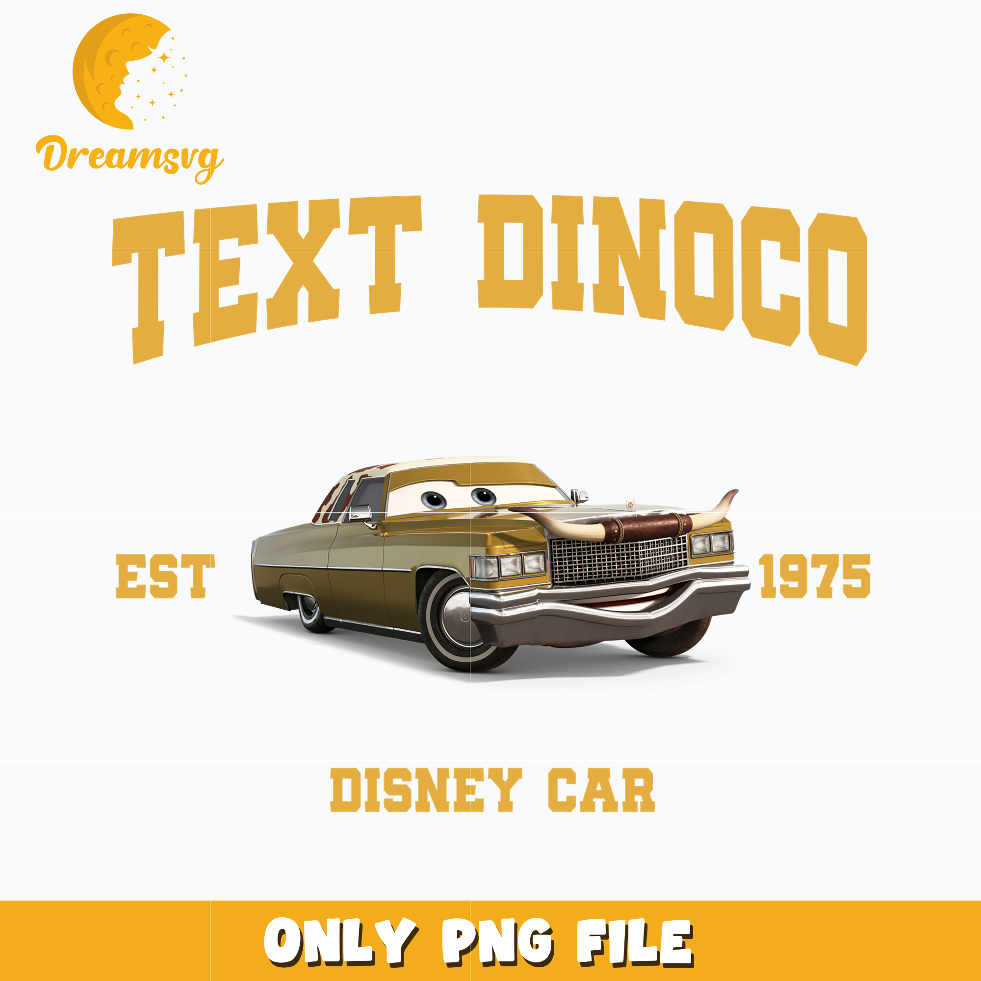 Disney Car Tex Dinoco est 1975 png DreamSVG Store