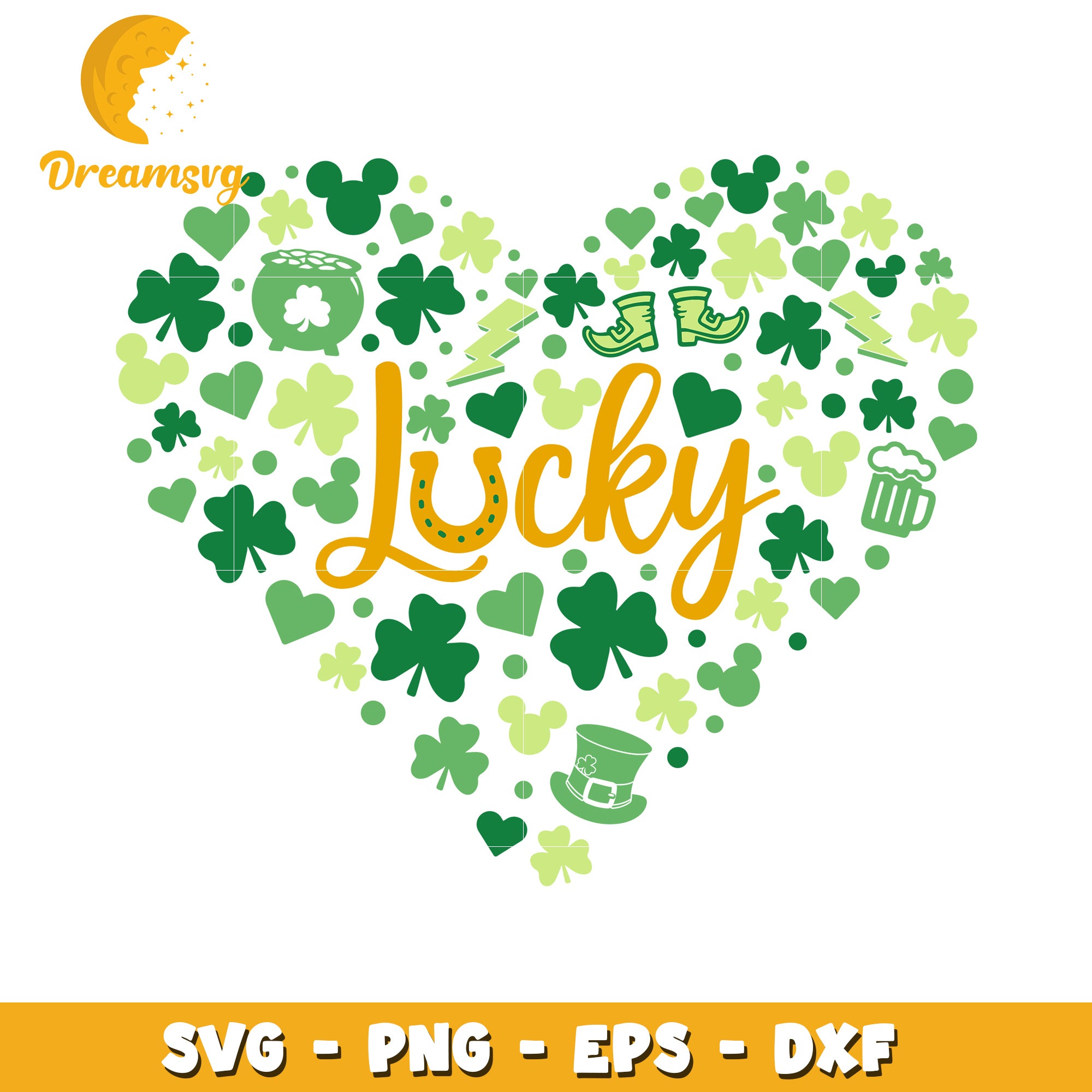 Lucky Heart St Patricks Day SVG PNG DreamSVG Store