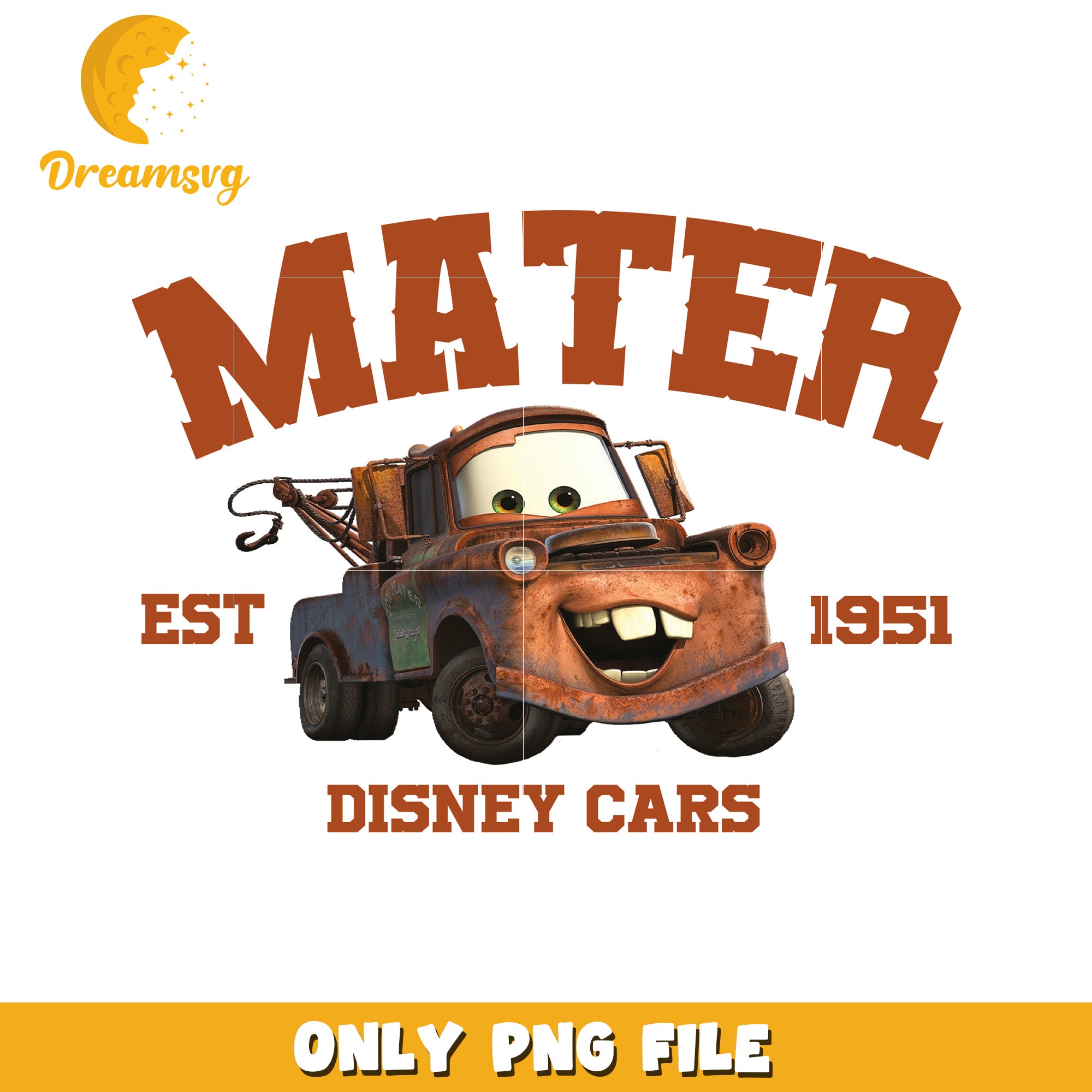Mater Disney Cars PNG Image – DreamSVG Store