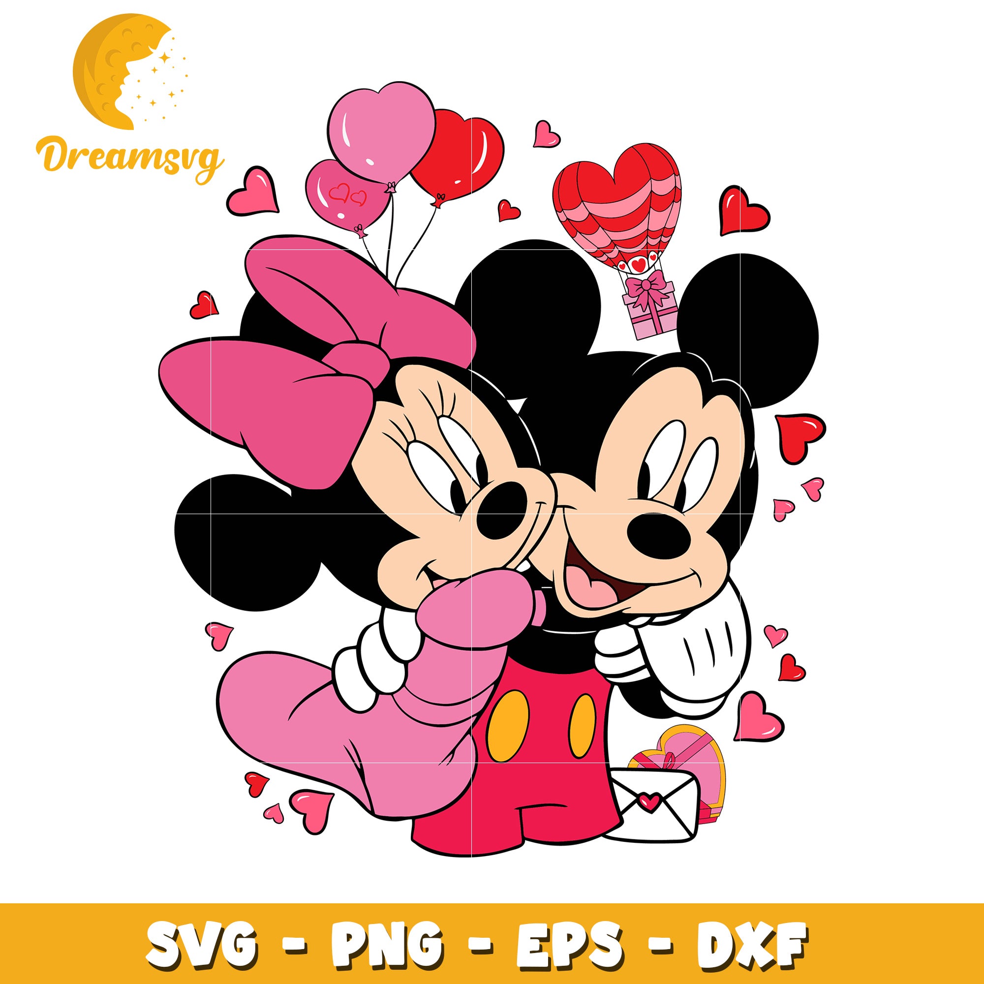 Mickey and Minnie Mouse SVG Cute Love Design for Crafts and Gifts