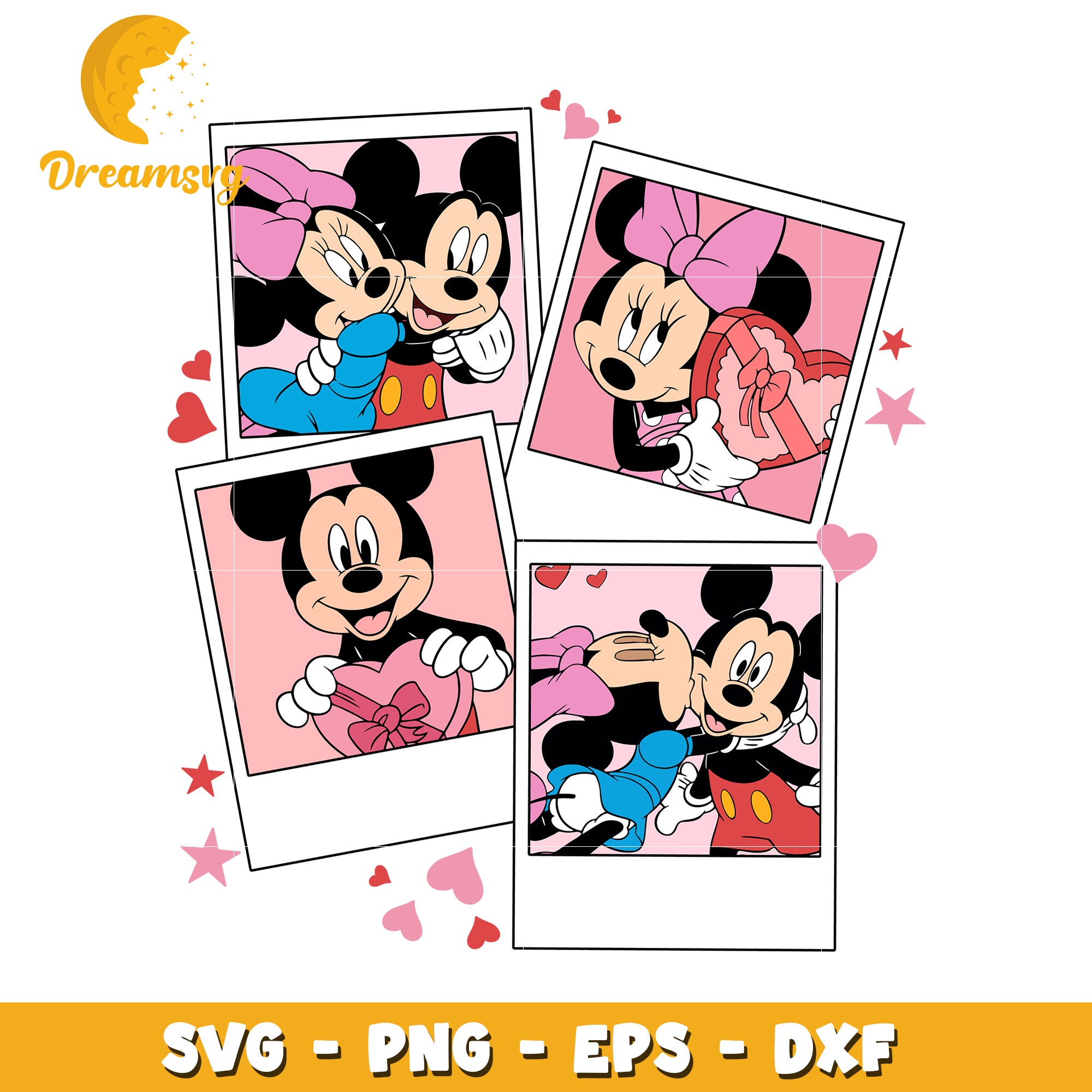 Mickey and Minnie Mouse Valentine SVG Cute Love Photos Clipart