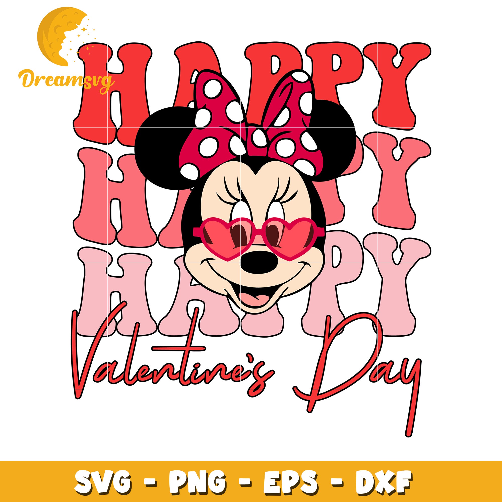 Minnie Mouse Happy Valentines Day SVG – DreamSVG Store
