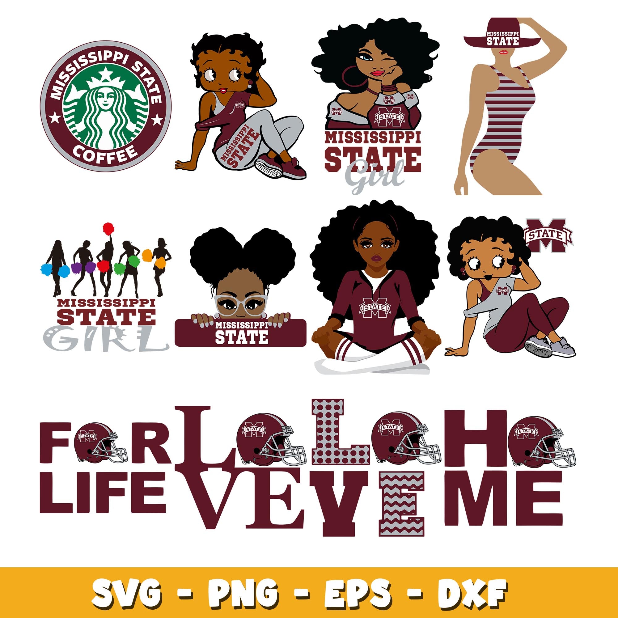 Mississippi State girl Bulldogs Bundle svg, Mississippi State Bulldogs