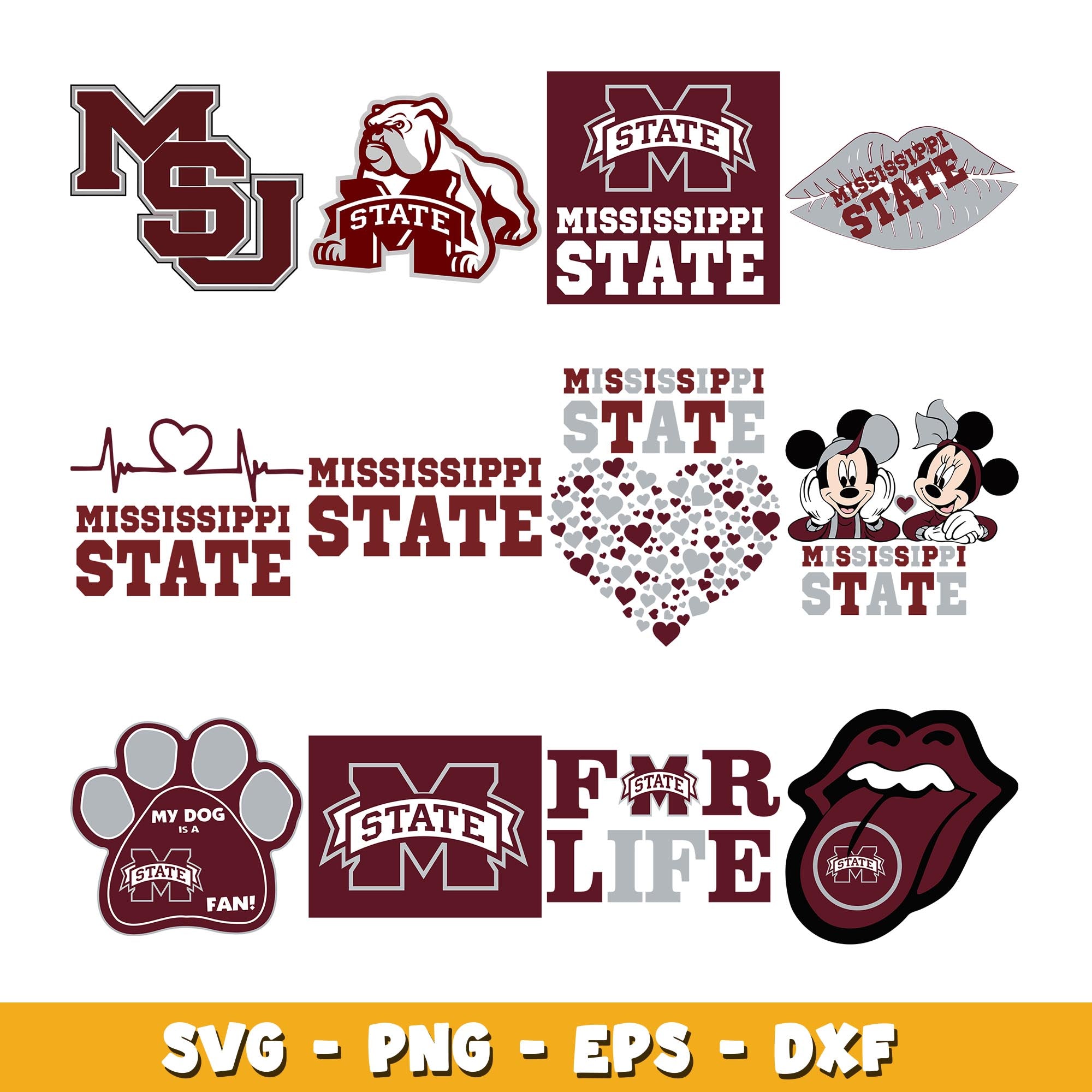 Bundle Mississippi State Bulldogs Bundle svg, Mississippi State Bulldo