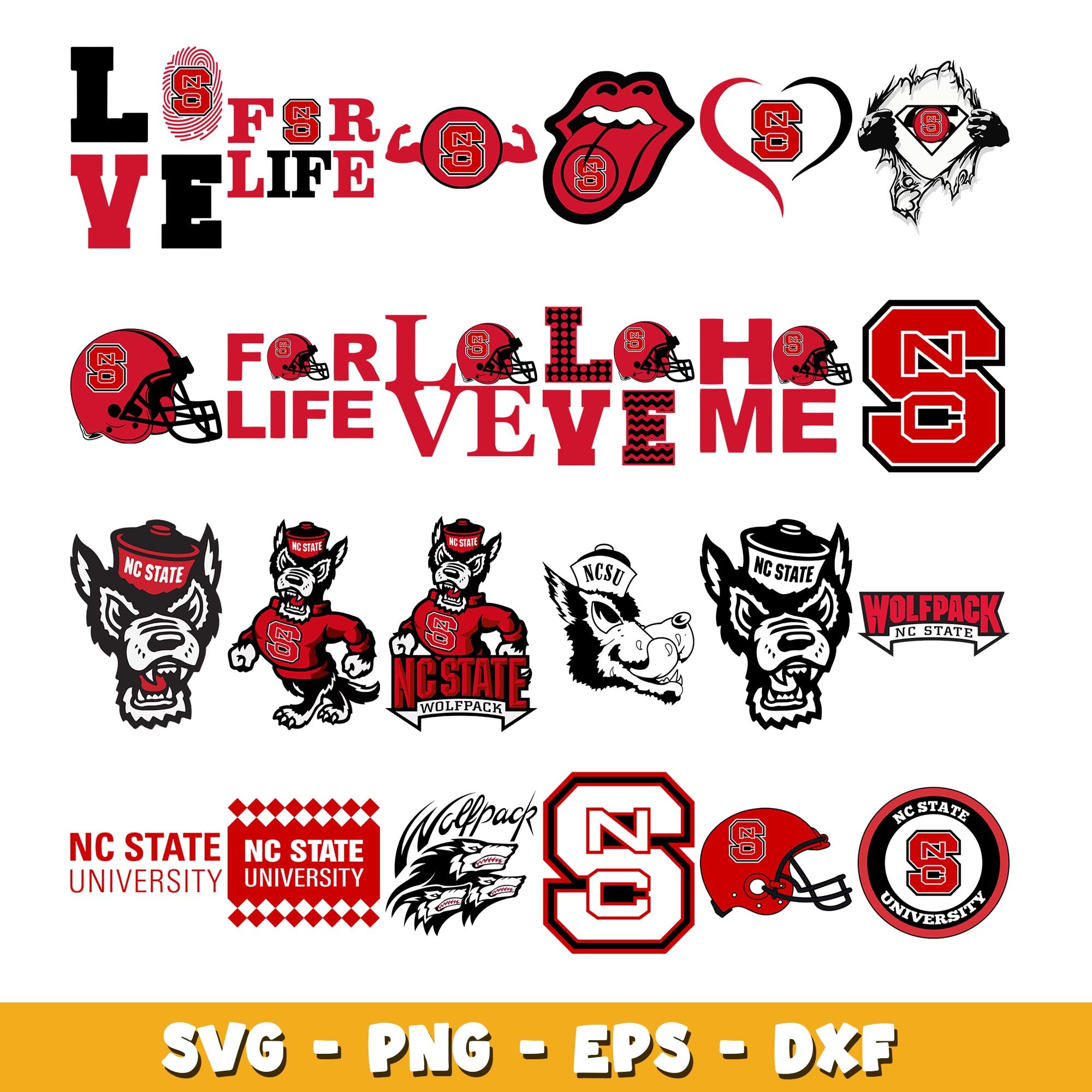 NC State love Bundle svg, NC State logo svg, ncaa svg
