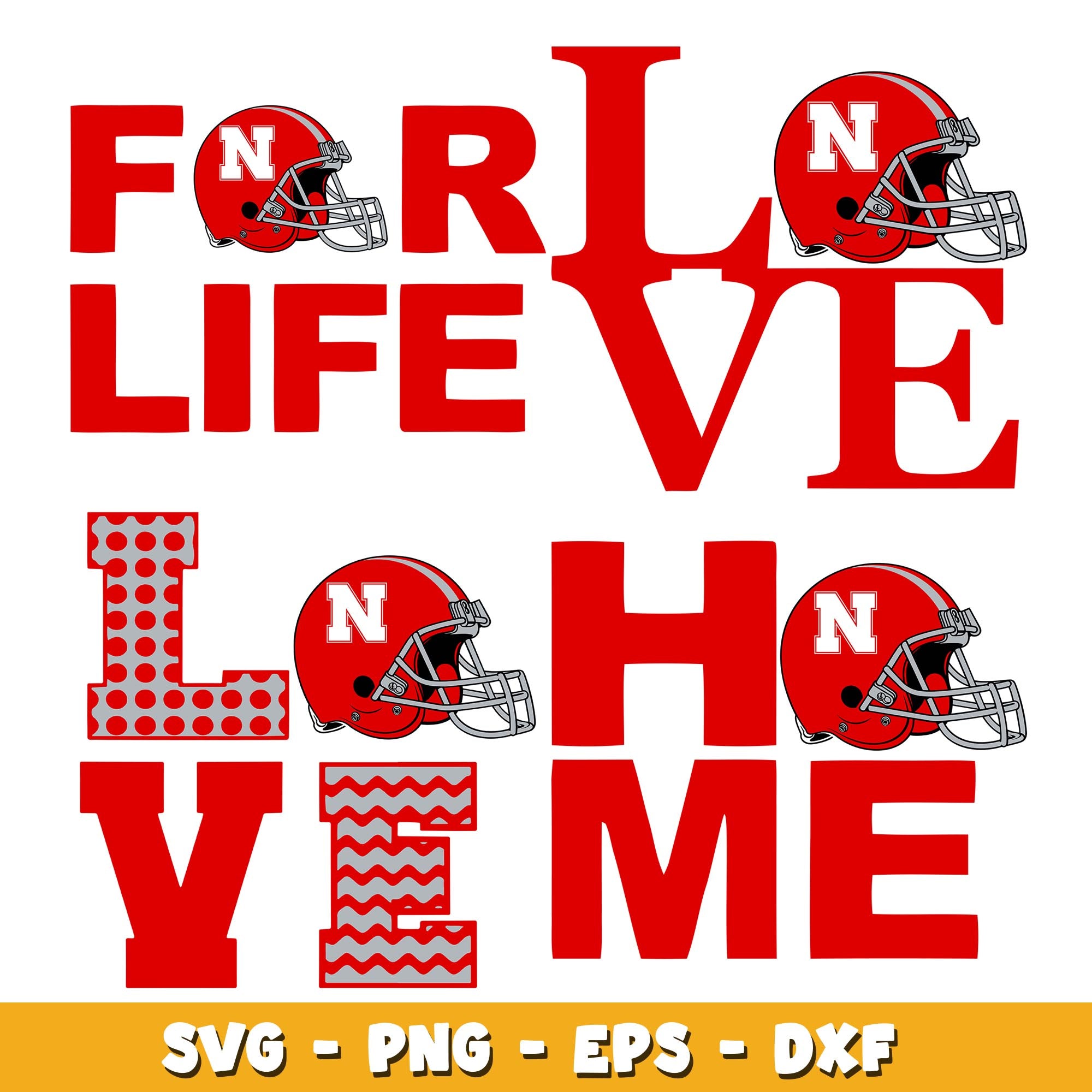 Nebraska Cornhuskers Love Bundle Svg Nebraska Cornhuskers Logo Svg N