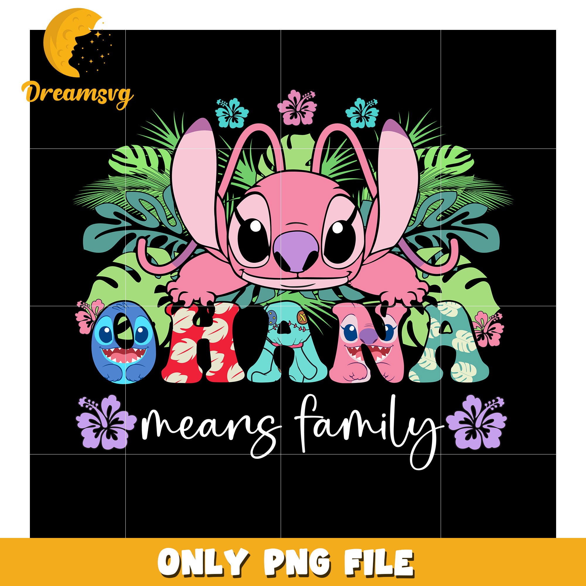 Ohana Means Family Stitch PNG, Tropical, Cute – DreamSVG Store