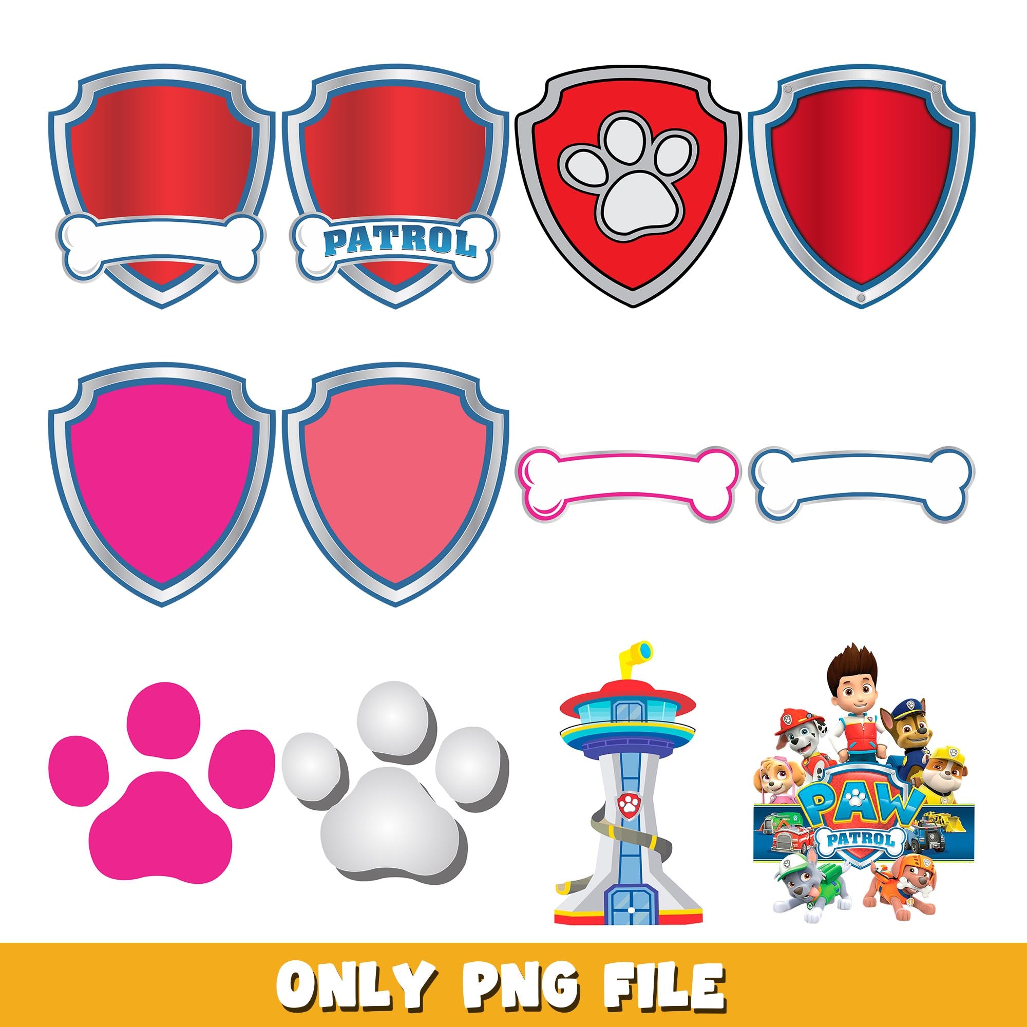 Paw Patrol Printable Logo Print Or Cut Personalized Paw Patrol Logo