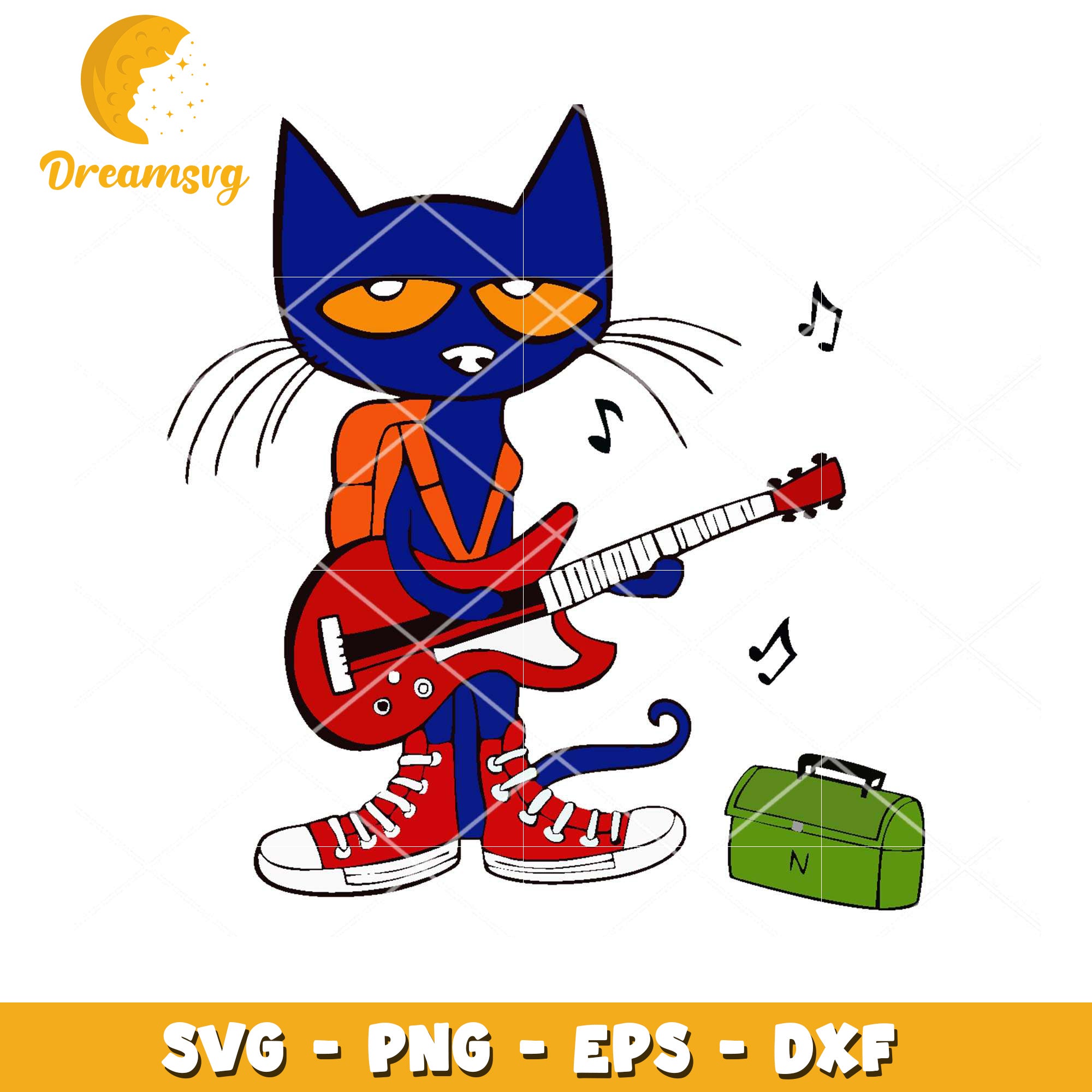 Pete the Cat Guitar SVG Cut File – DreamSVG Store