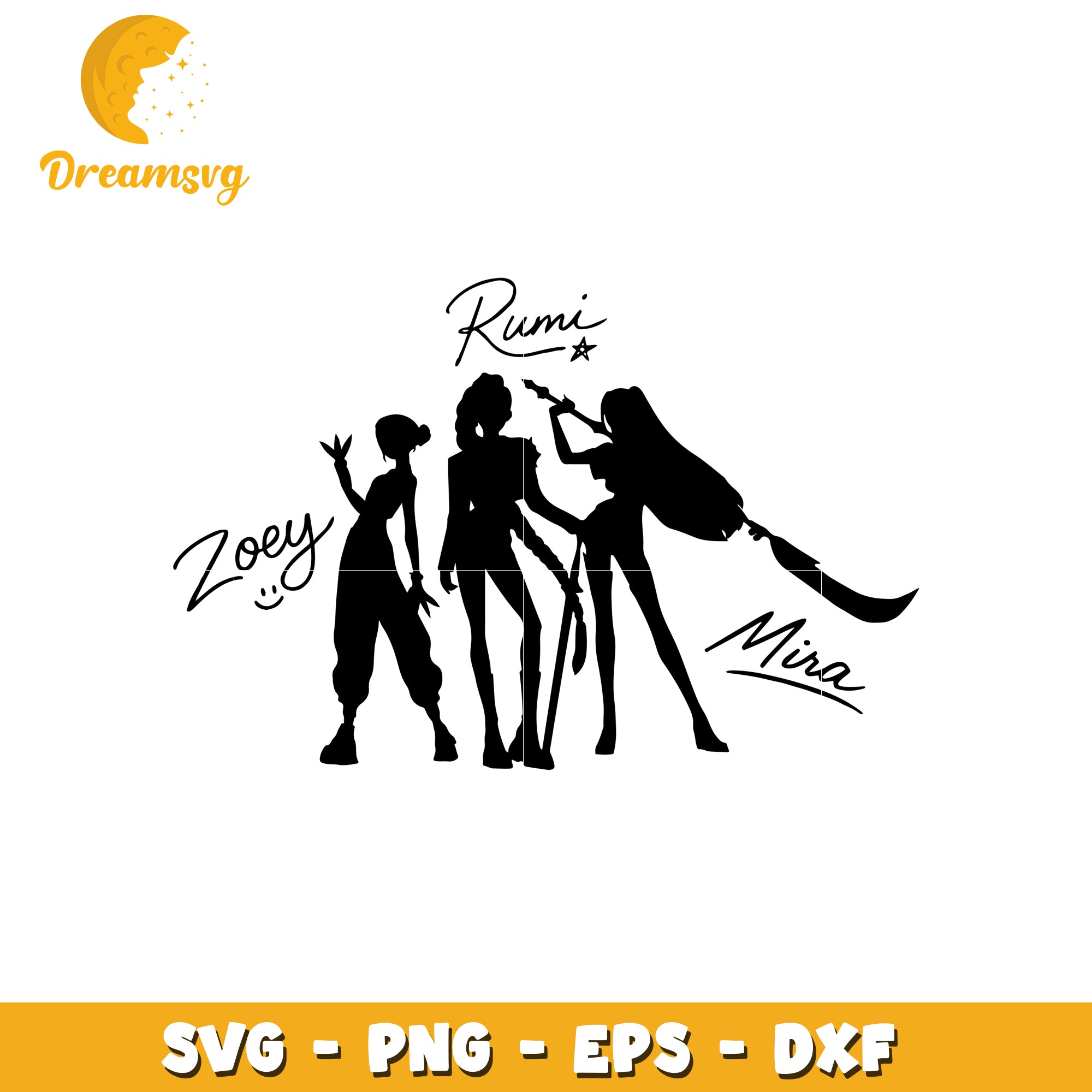 Rumi zoey and mira svg, demon hunters svg, kpop band svg