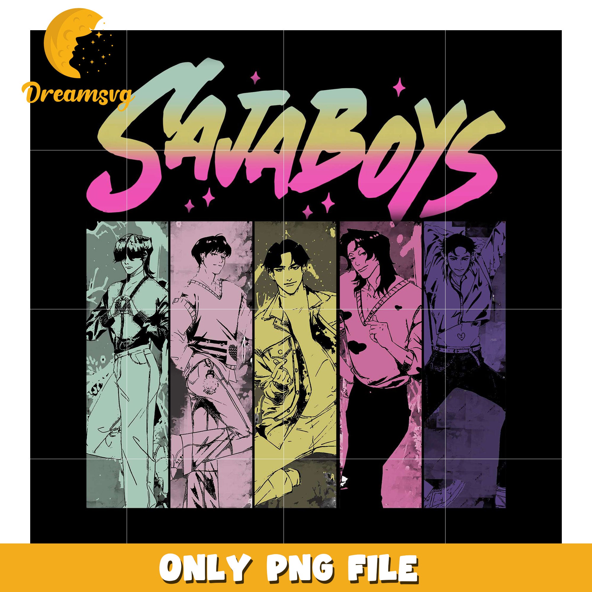 Saja boys band logo png, korean anime png, hip hop band png