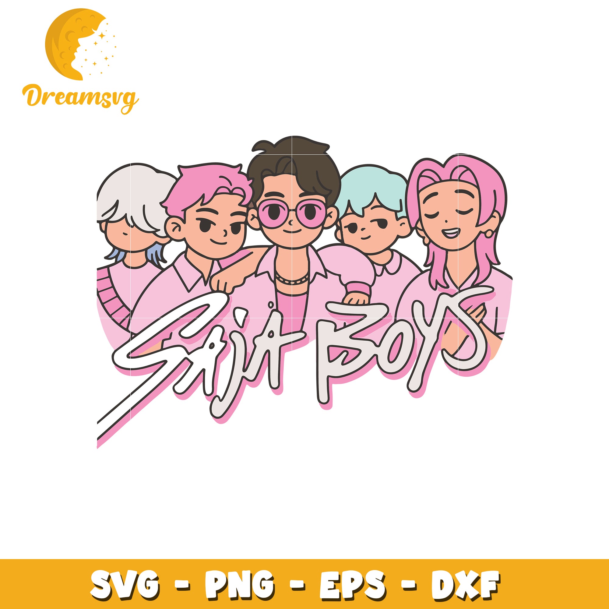 Saja boys band svg, saja cartoon svg, cute boys band svg