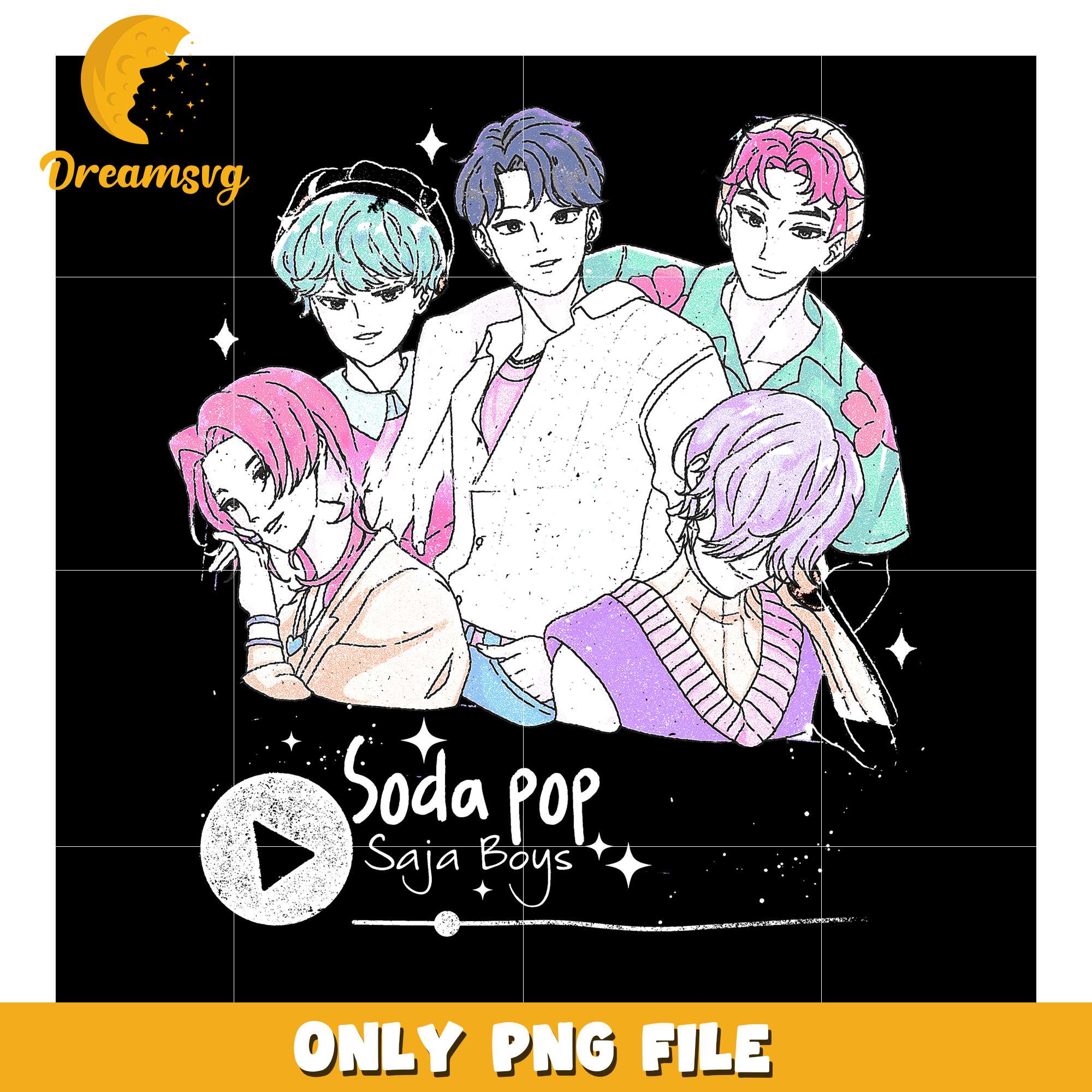 Saja boys team logo png, love fighter aesthetic png, kpop hero png