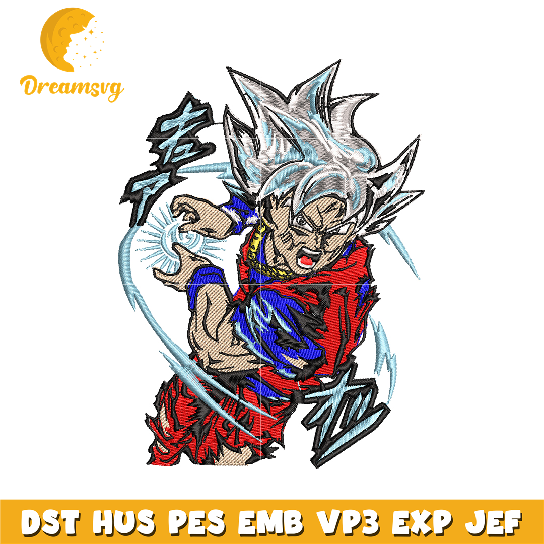 Songoku hair white embroidery design – DreamSVG Store