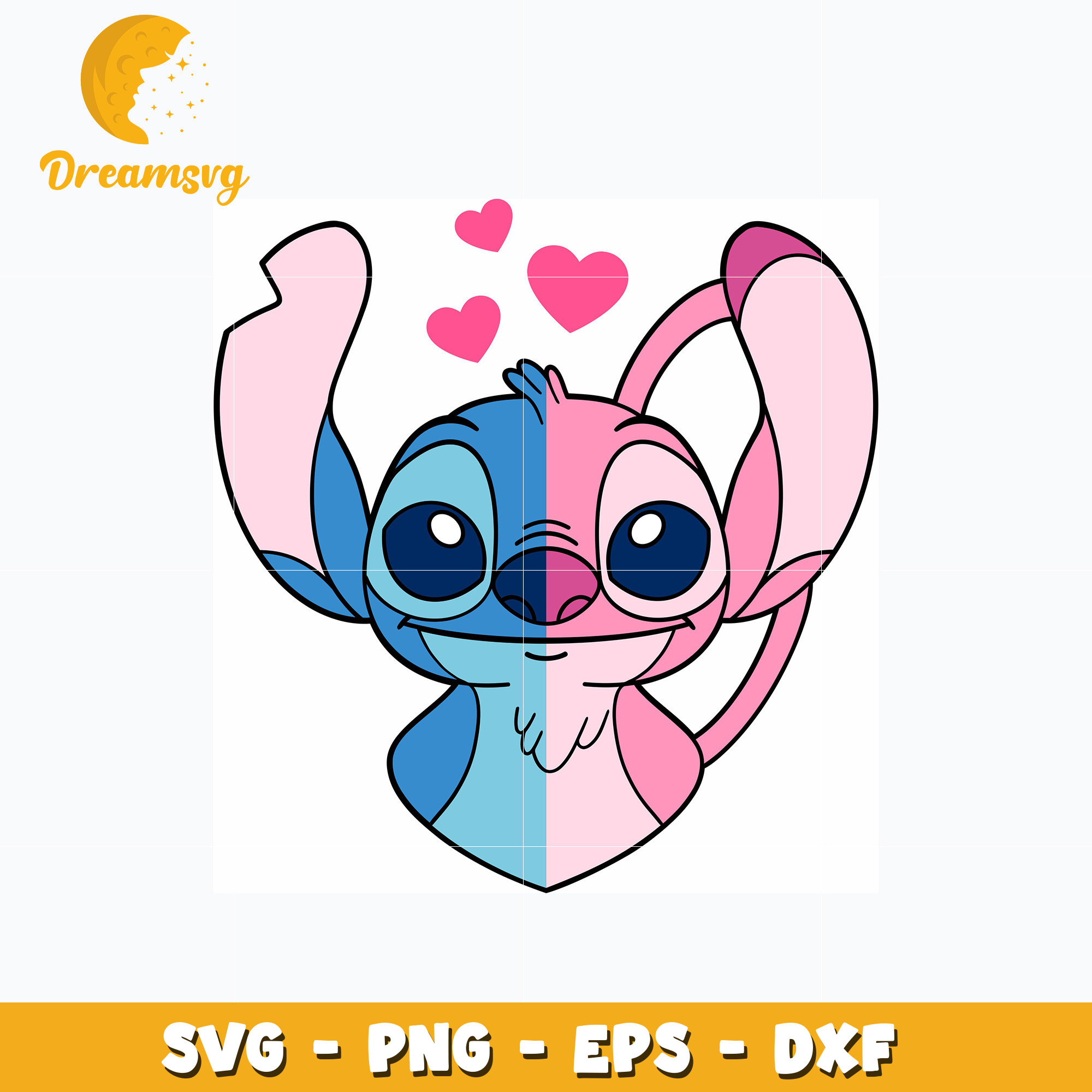 Stitch and Angel valentine svg – DreamSVG Store