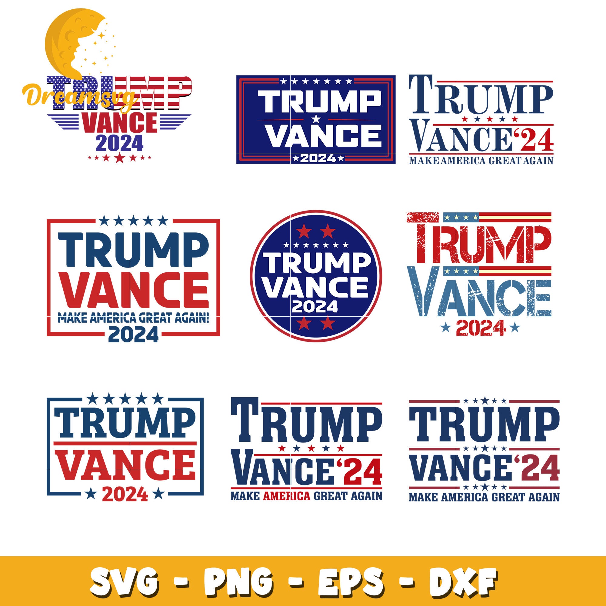 Trump vance 2024 logo bundle svg, trump vance logo svg DreamSVG Store